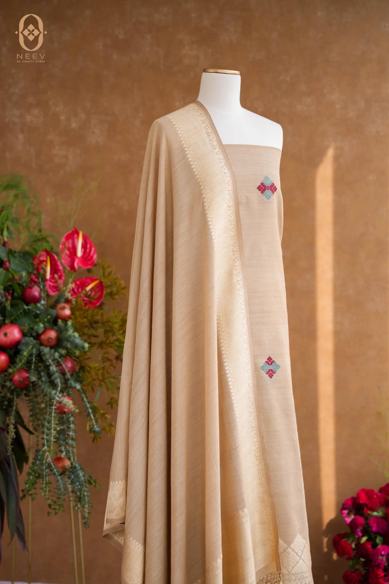 Ektara Munga Silk Phulkari Suit Set