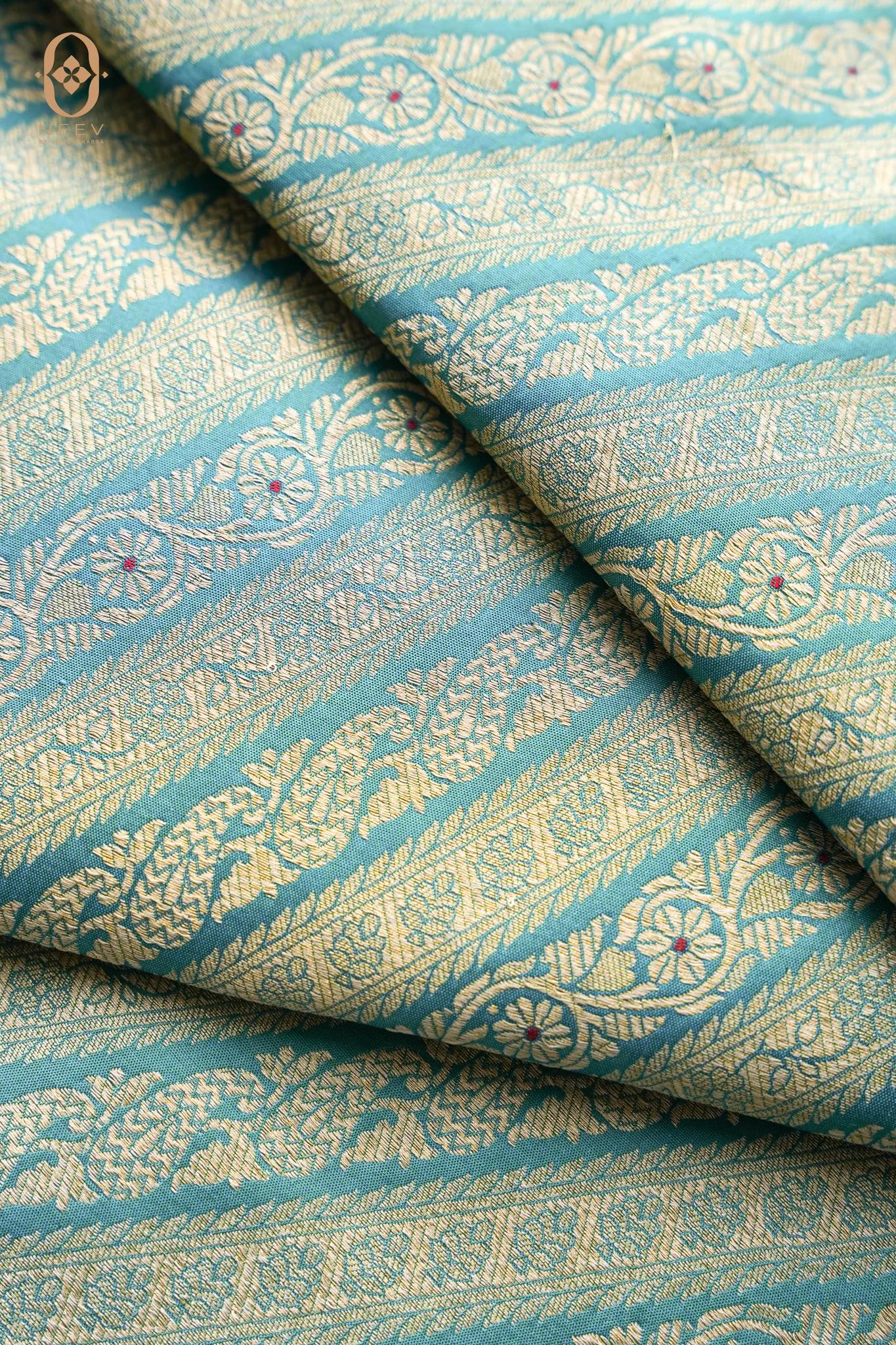 Katan Silk Integrated Weave Meenakari Fabric