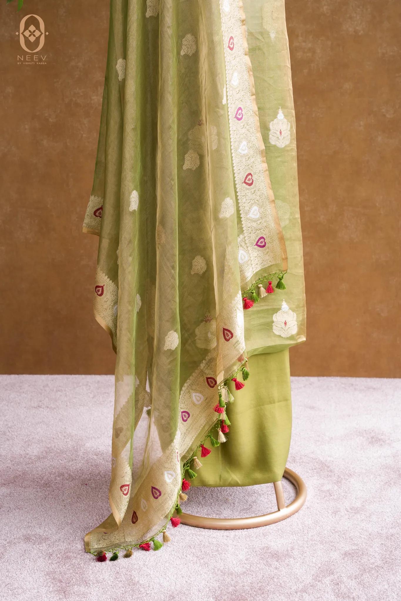 Tissue Silk Meenakari Suit Set