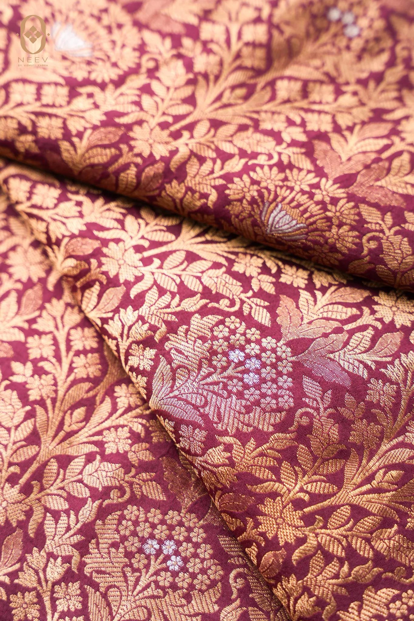 Katan Silk Brocade Jaal Fabric