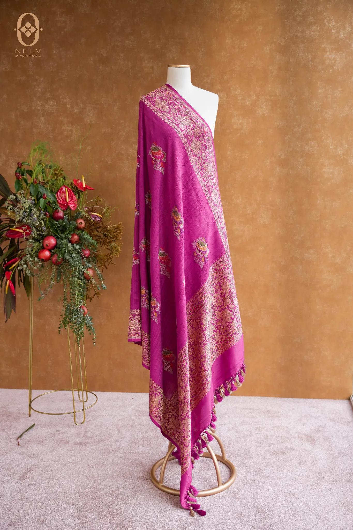 Tussar Silk Meenakari Dupatta