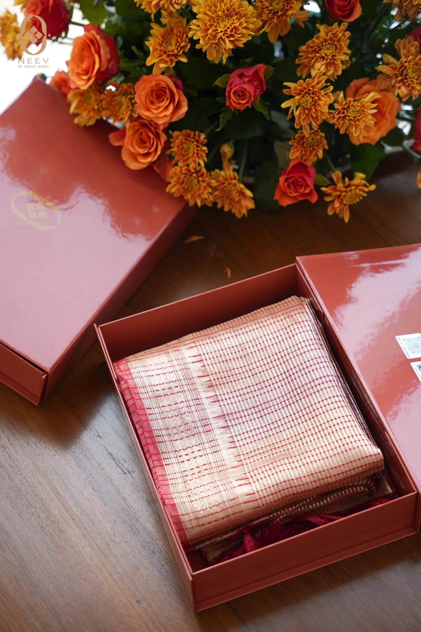 Sindoori Rang Chanderi Tissue Dupatta