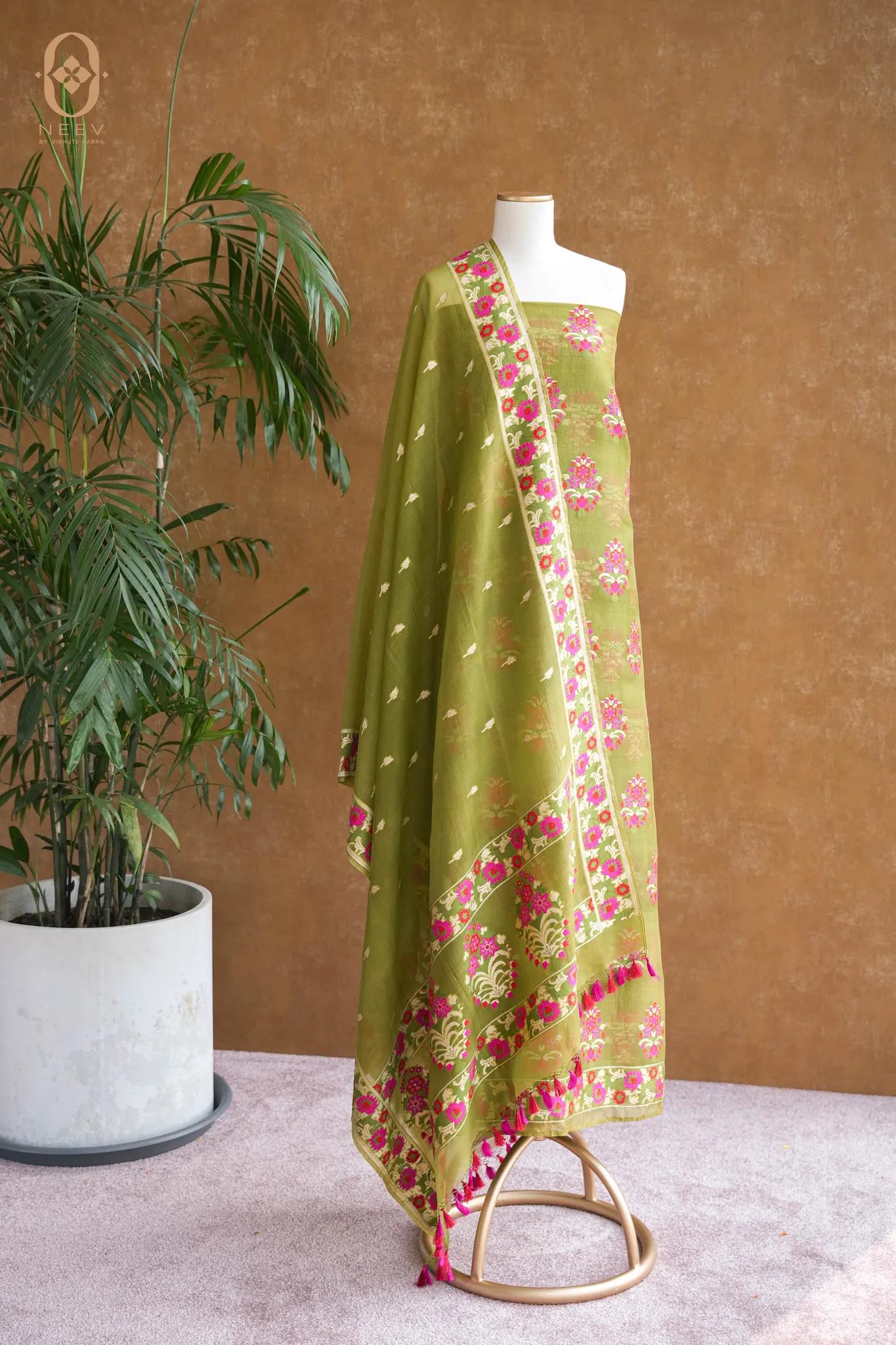Kora Silk Multi Meenakari Suit Set