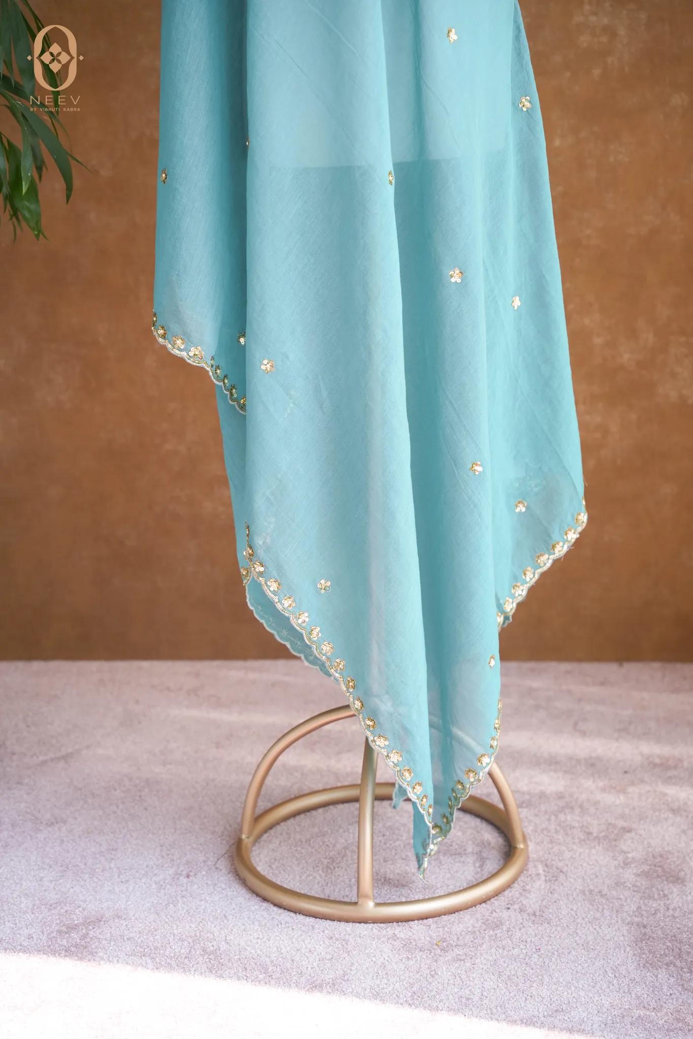 Daisy Mul Tissue Handwork Dupatta