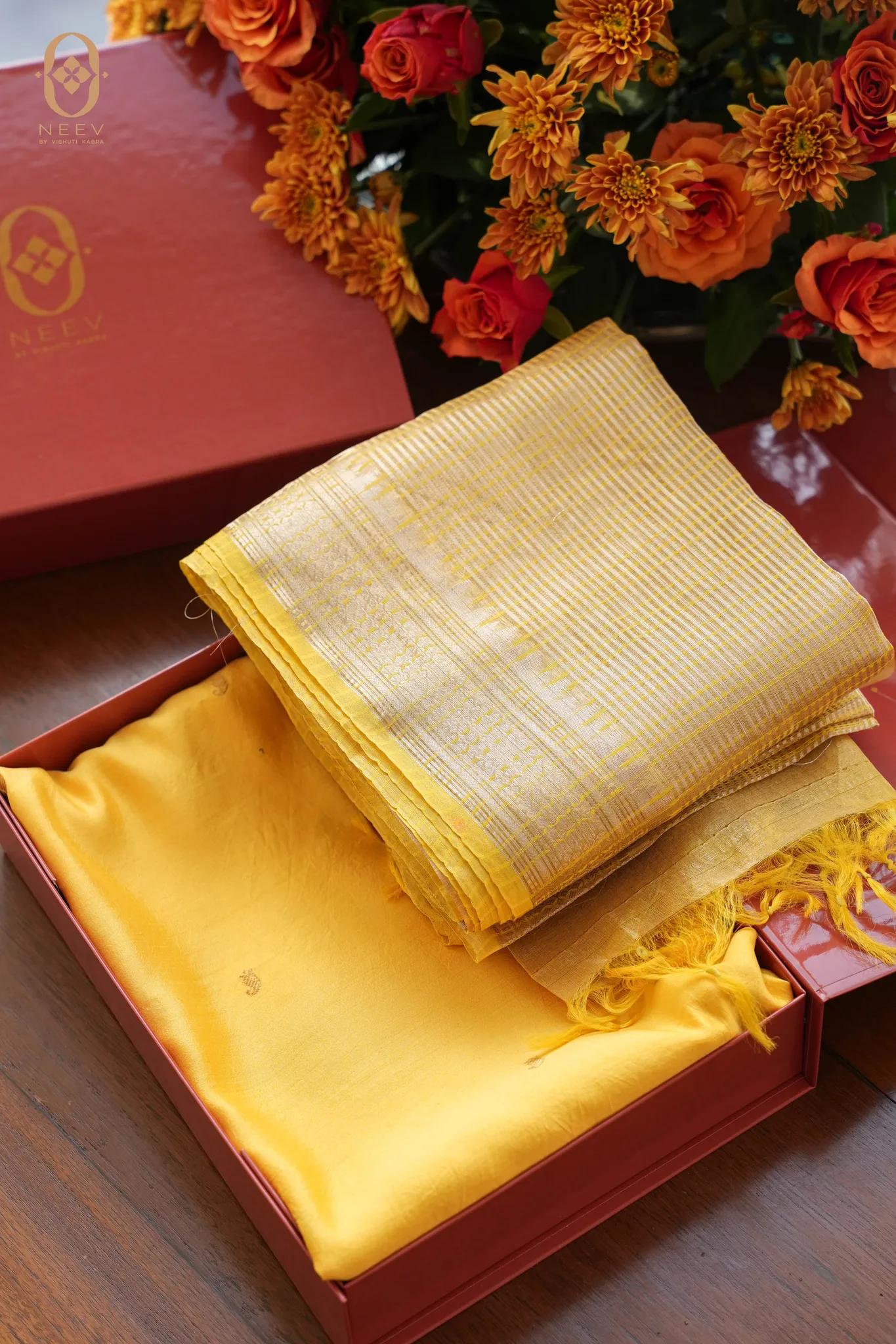 Jalebi Rang Chinia Tissue Suit Set
