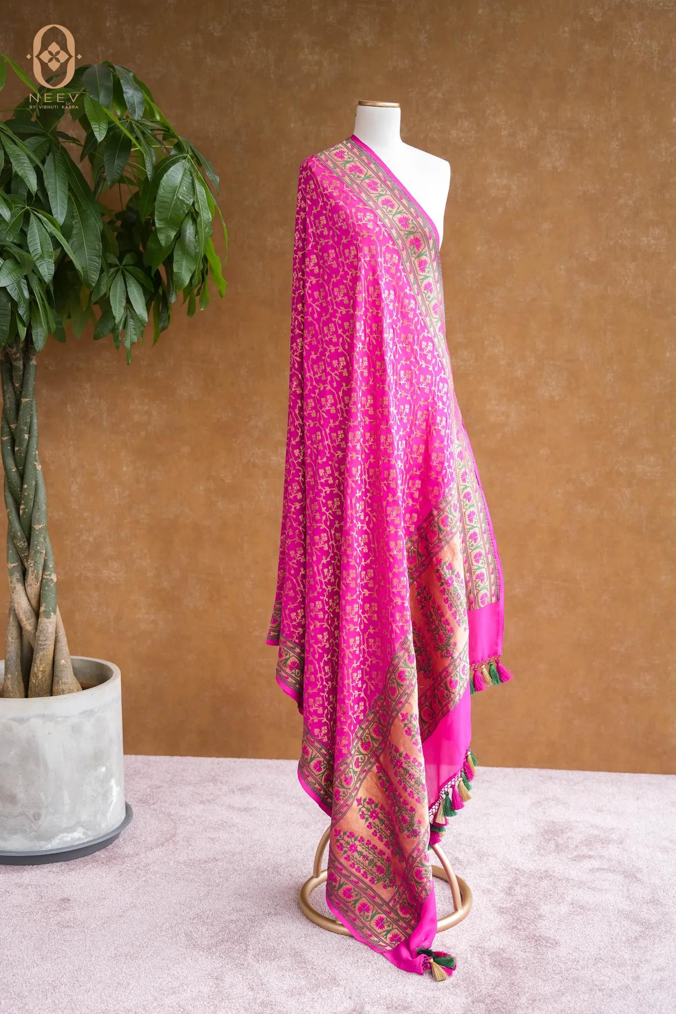 Georgette Jaal Paithani Dupatta