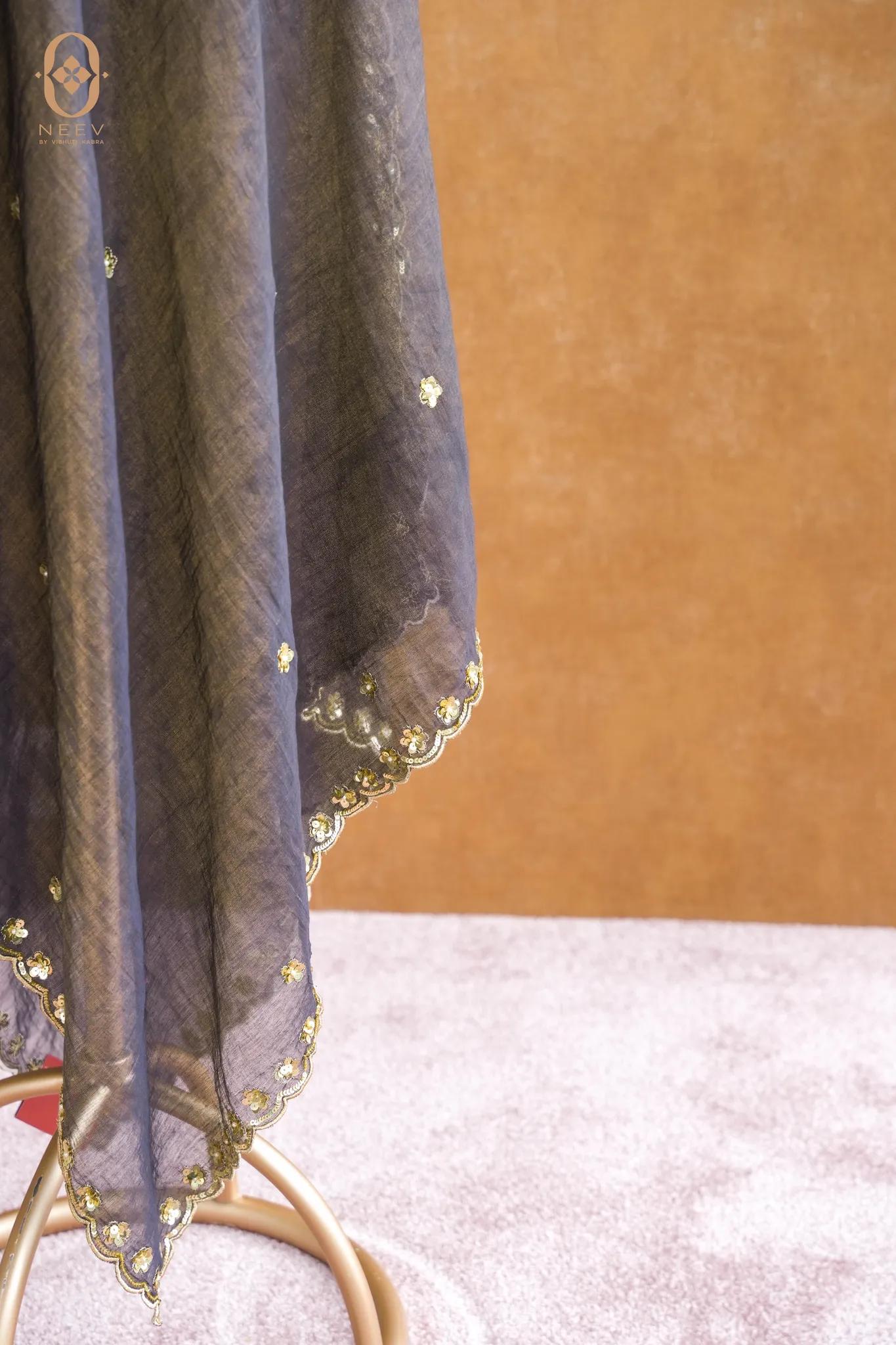 Daisy Mul Tissue Handwork Dupatta