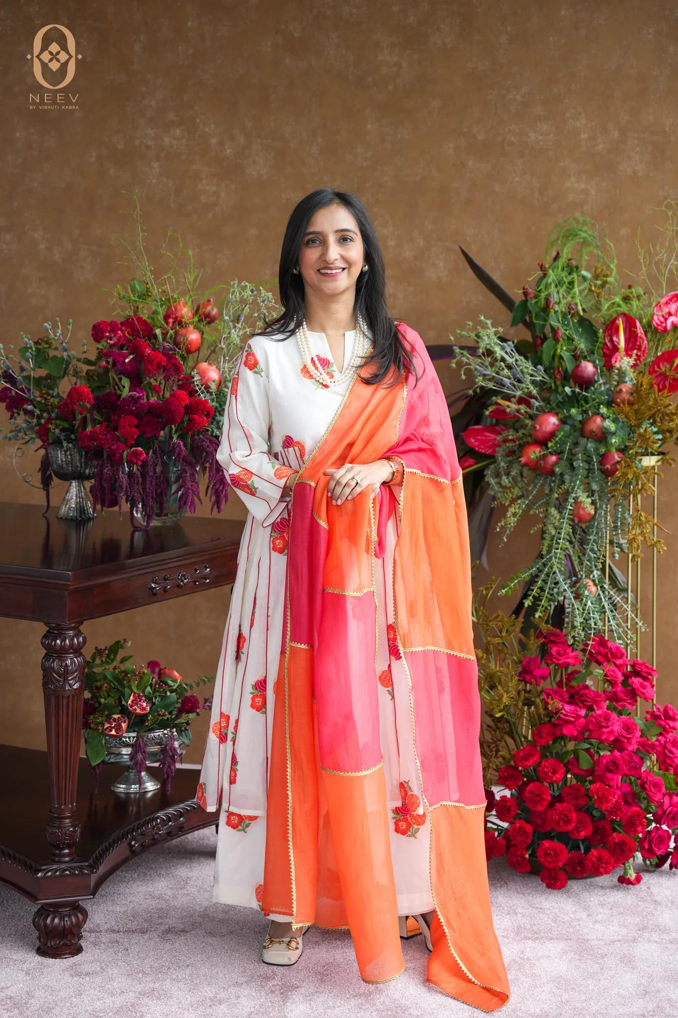 The Sacred Garden- Chanderi Cotton Anar Unstitched Suit Set