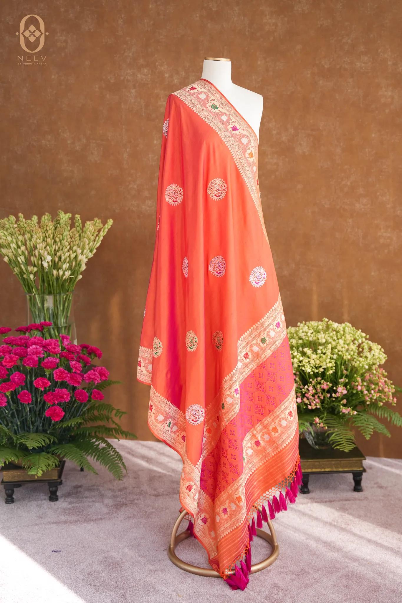 Katan Silk Meenakari Dupatta