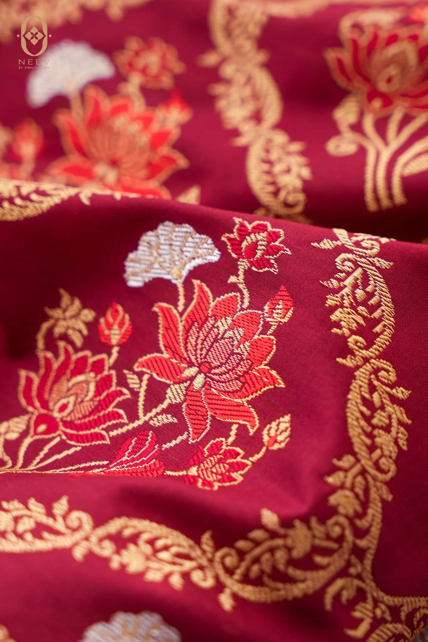 DEVI | The Lotus Meenakari Jaal Fabric