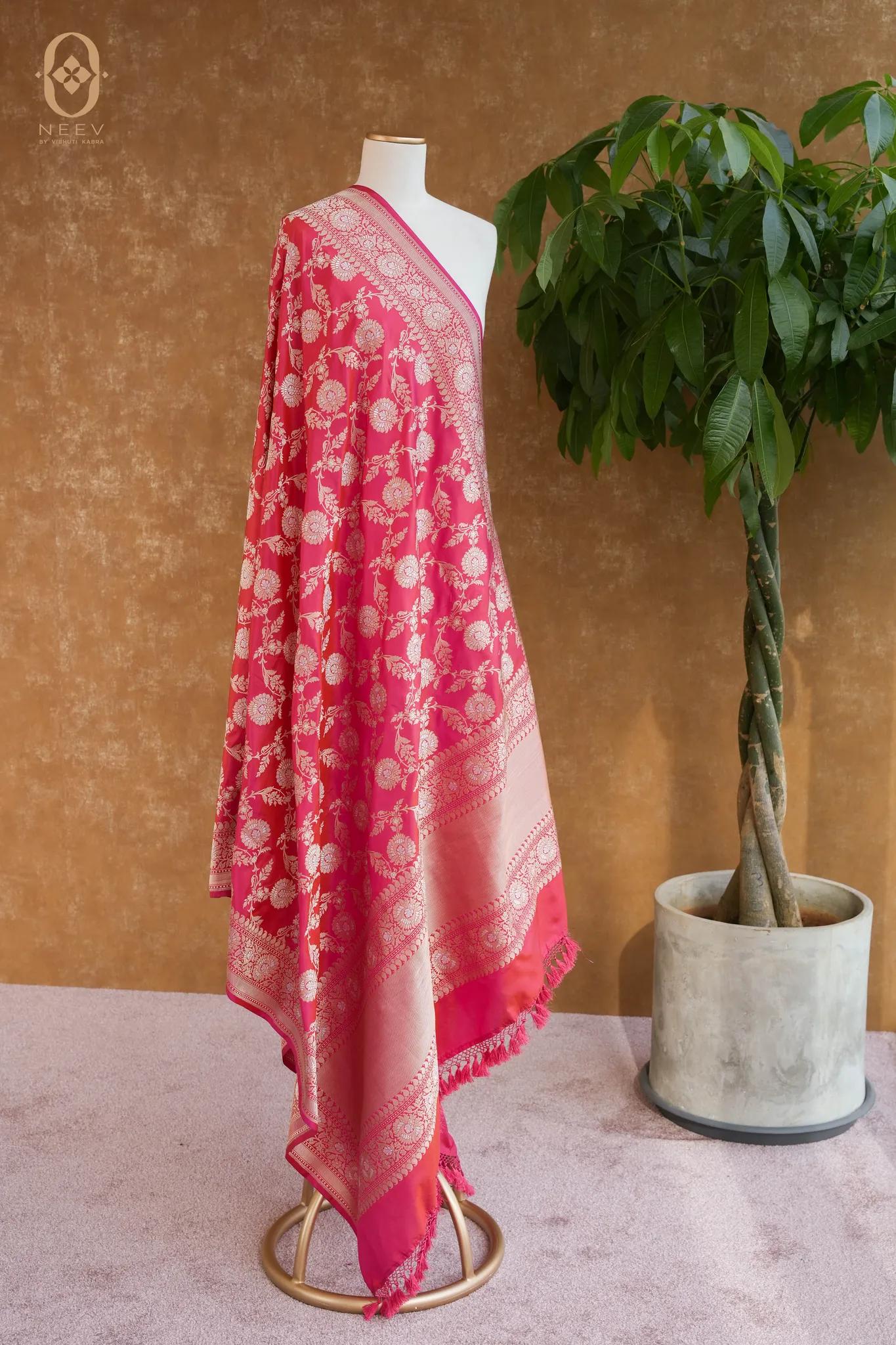 Premium Katan Silk Sona Rupa Jaal Dupatta
