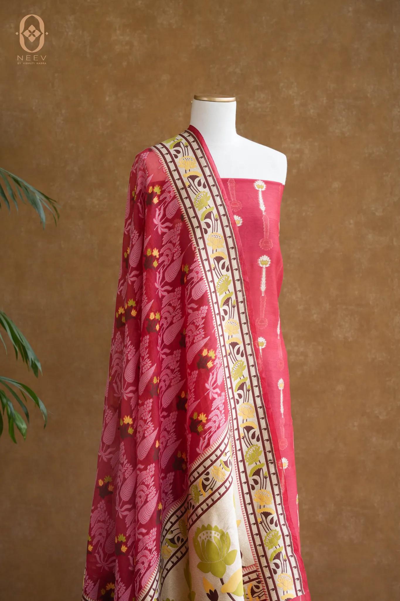 Kora Silk Meenakari Suit Set