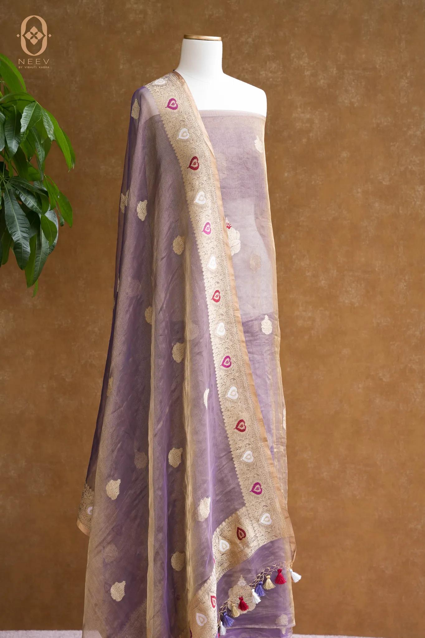 Tissue Silk Meenakari Suit Set