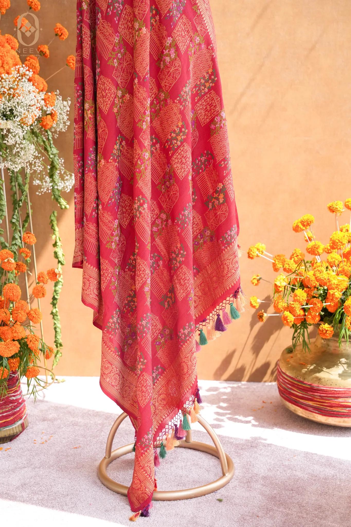 Munga Silk Meenakari Dupatta