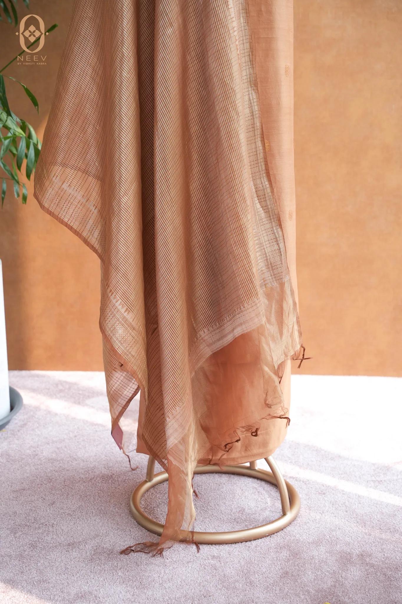 Caramel Rang Chinia Tissue Suit Set