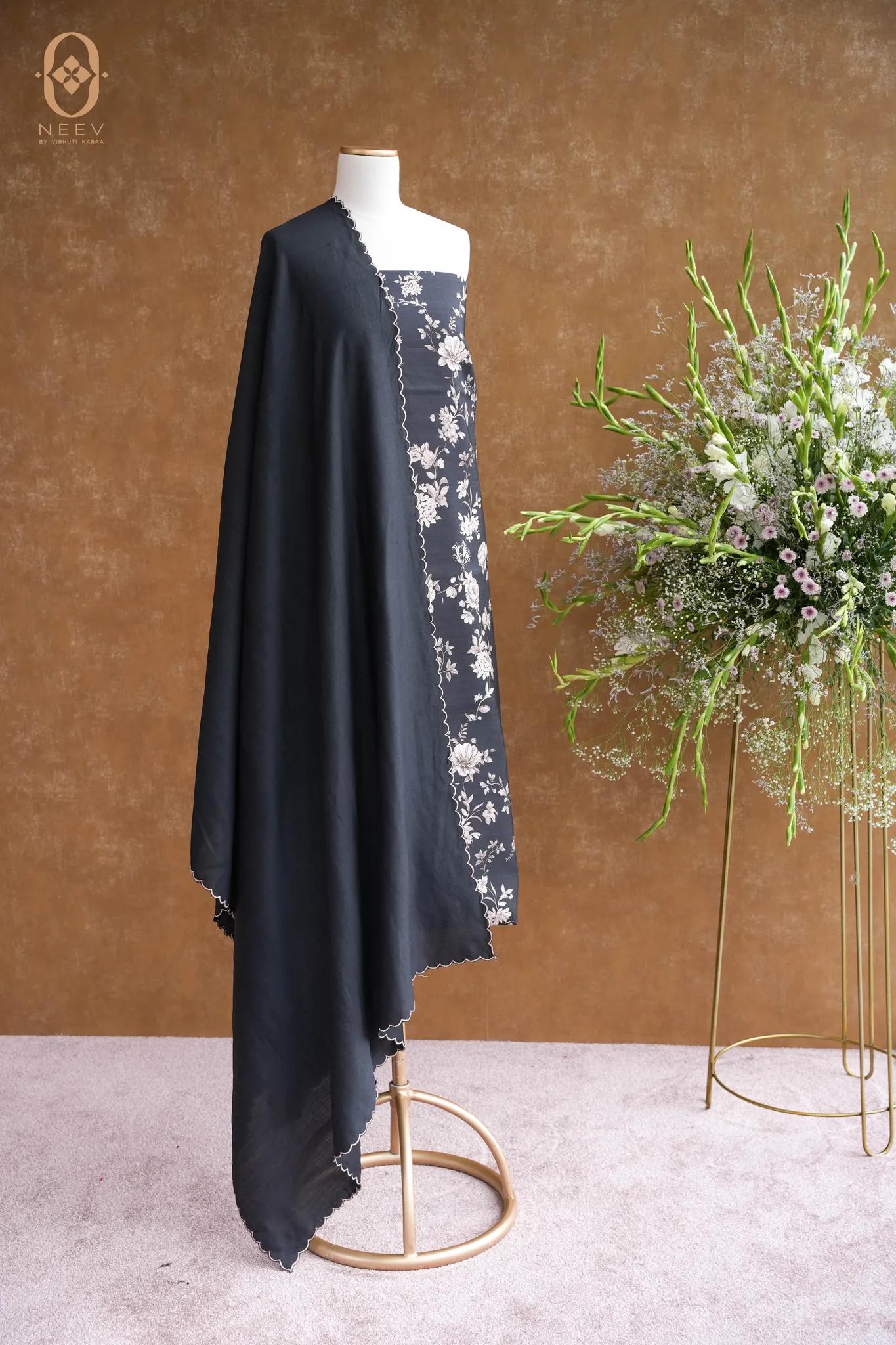 Printed Chinia Silk Suit Set