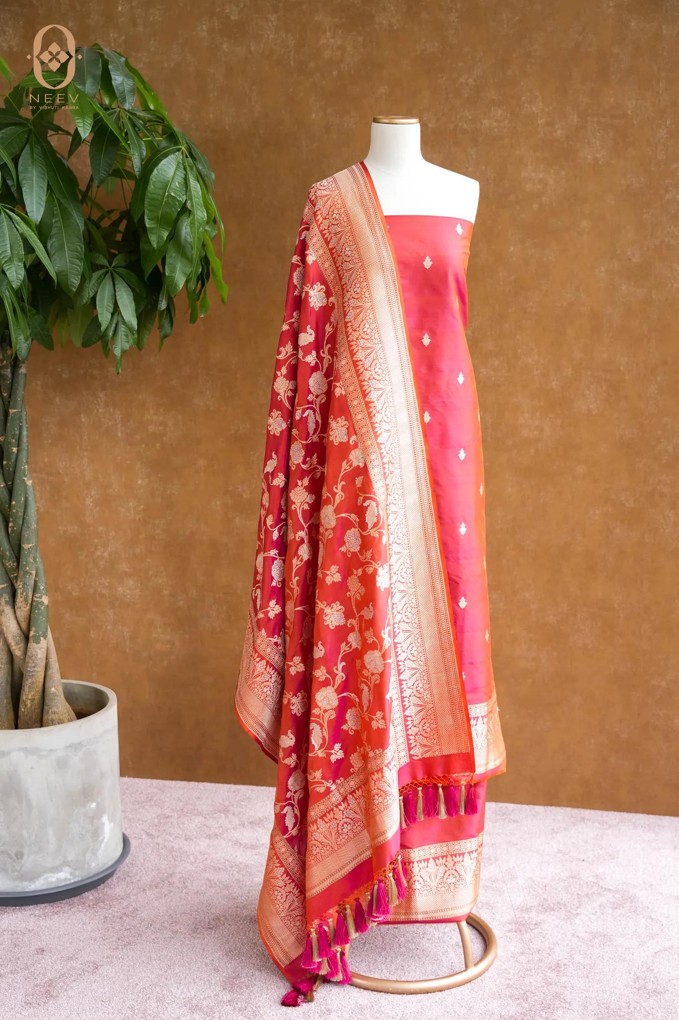 Dual Tone Katan Silk Suit Set