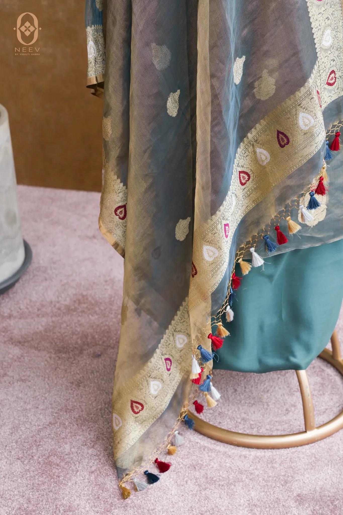 Tissue Silk Meenakari Suit Set
