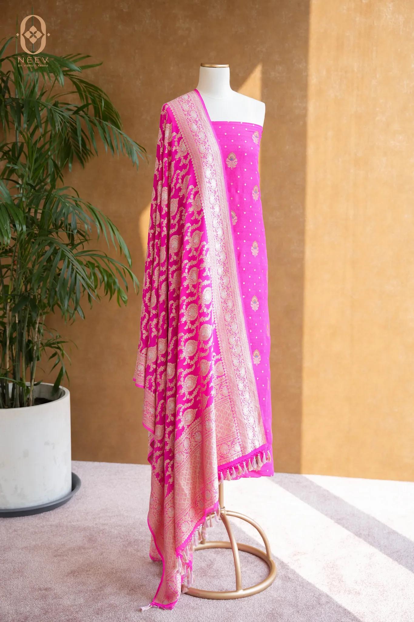 Munga Tassar Meenakari Suit Set