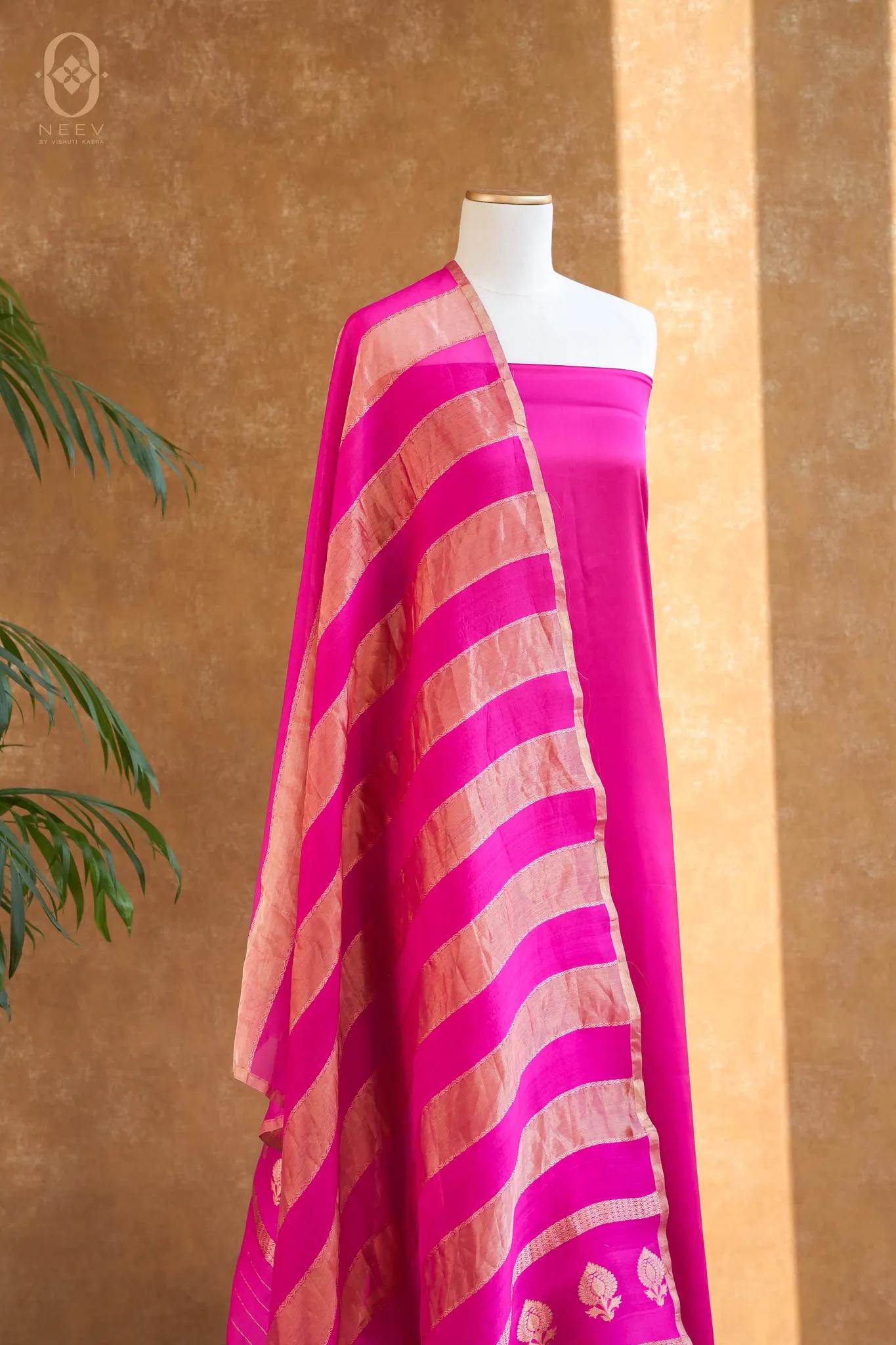 Fire Fly Fuchsia Pink Satin Suit Set