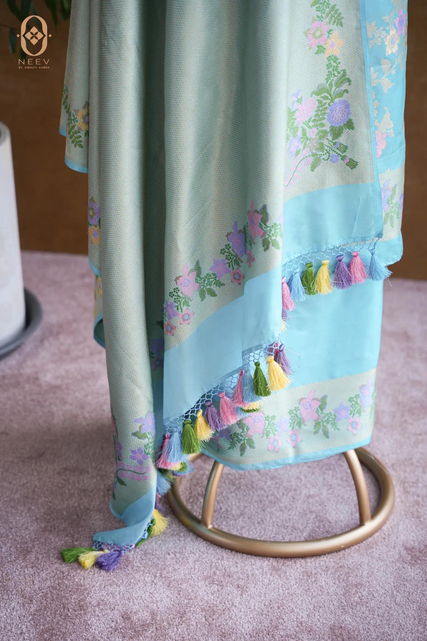 Premium Katan Silk Jaal Suit Set