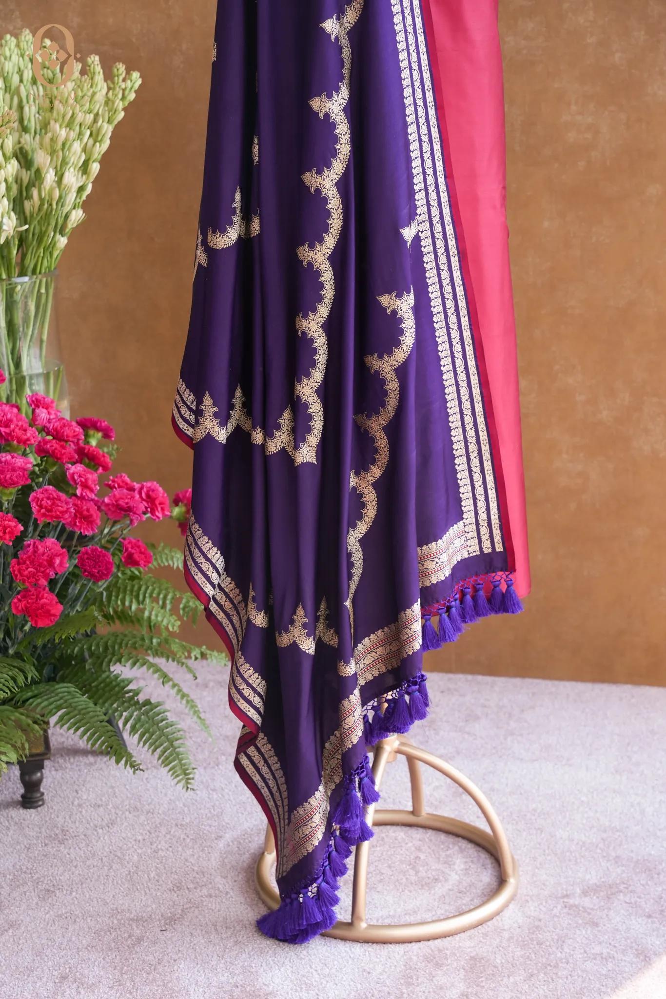 Double Satin Suit With Satin Silk Dupatta