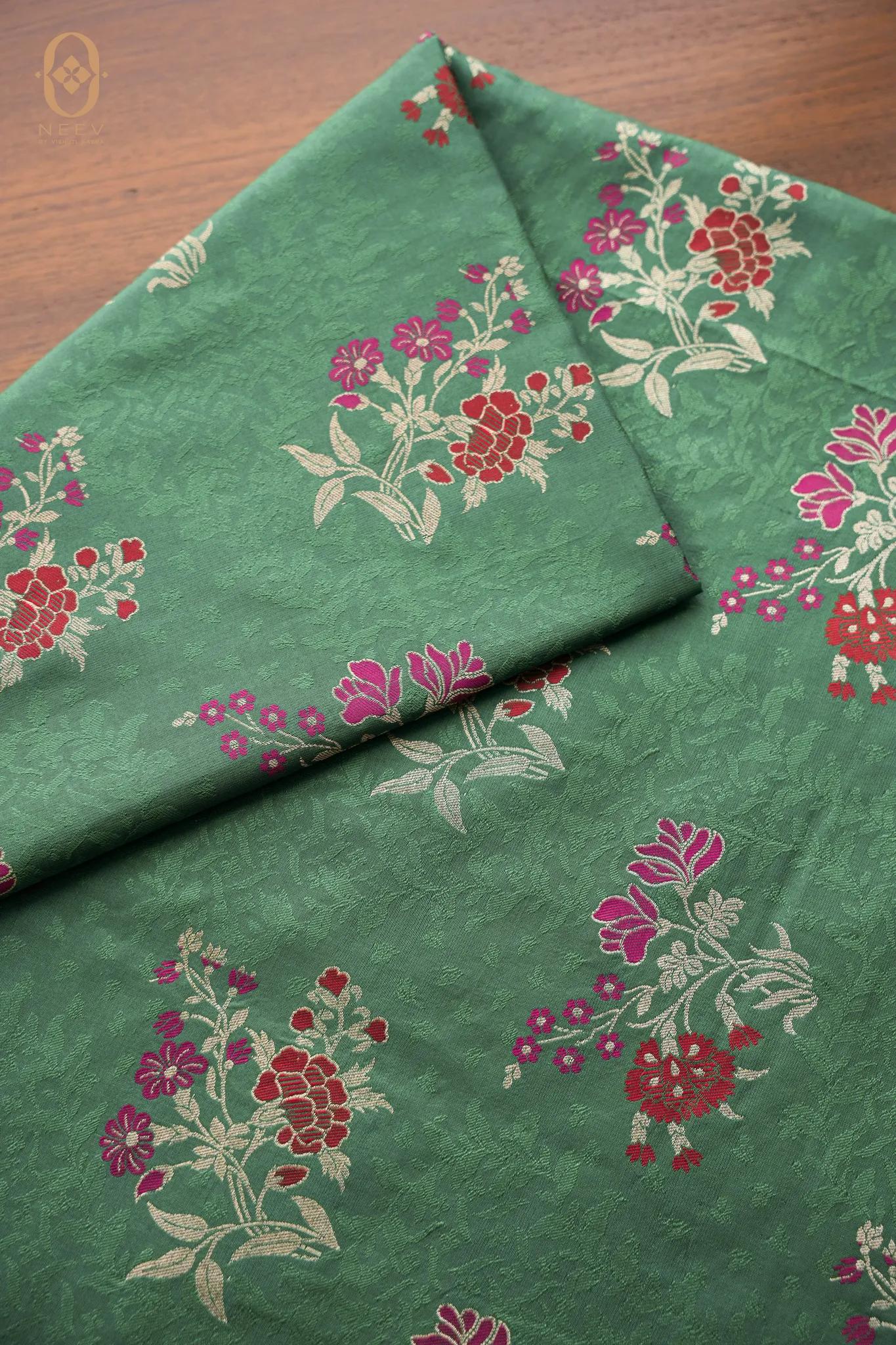 Katan Silk Meenakari Jacquard Fabric
