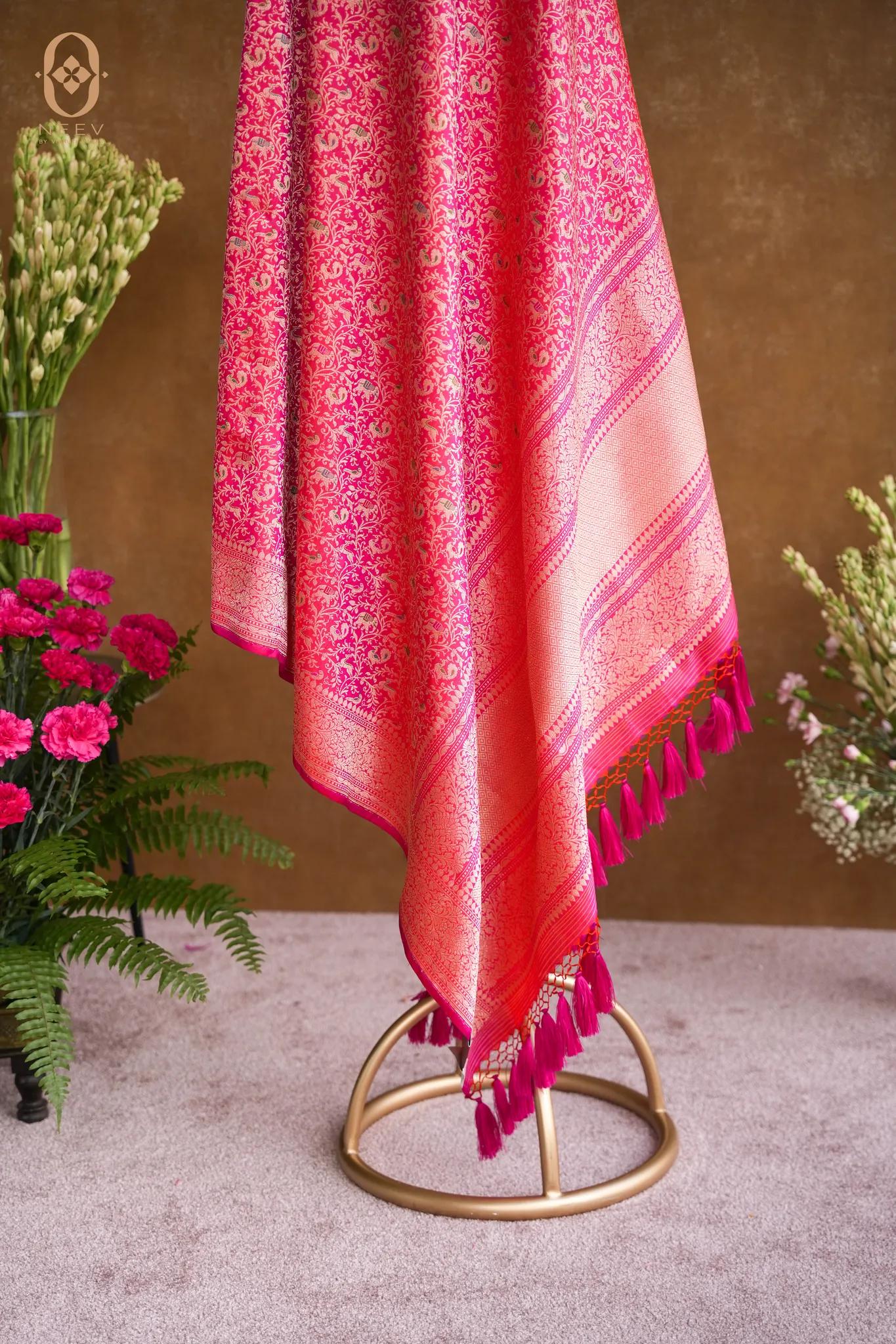 Katan Silk Jaal Meenakari Dupatta