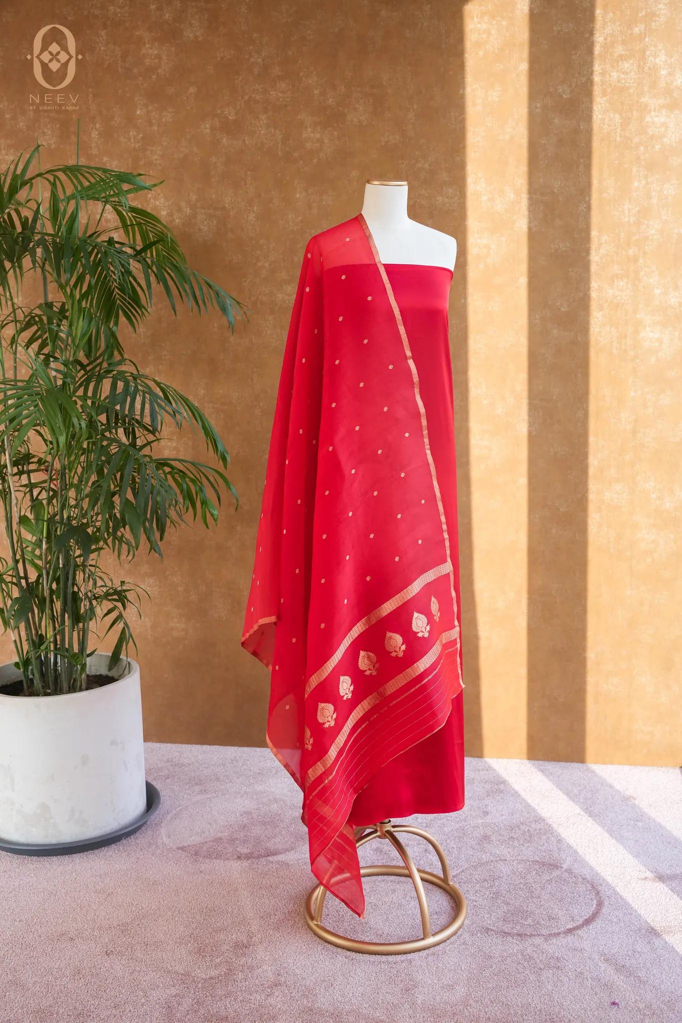 Fire Fly Scarlet Red Satin Suit Set