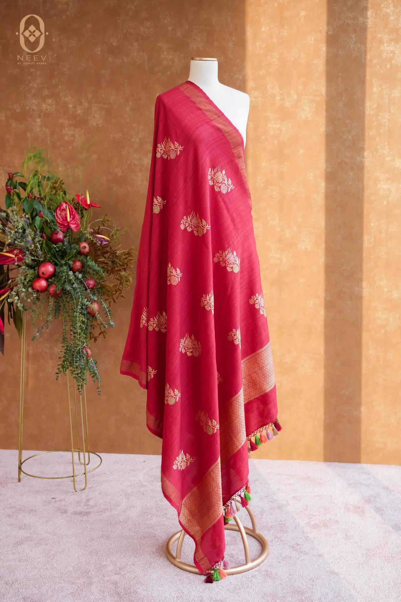 Tassar Silk Meenakari Dupatta