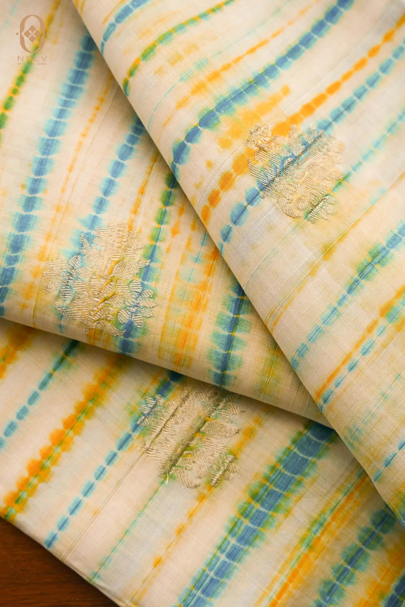 Shibori With Motif In Silk Fabric