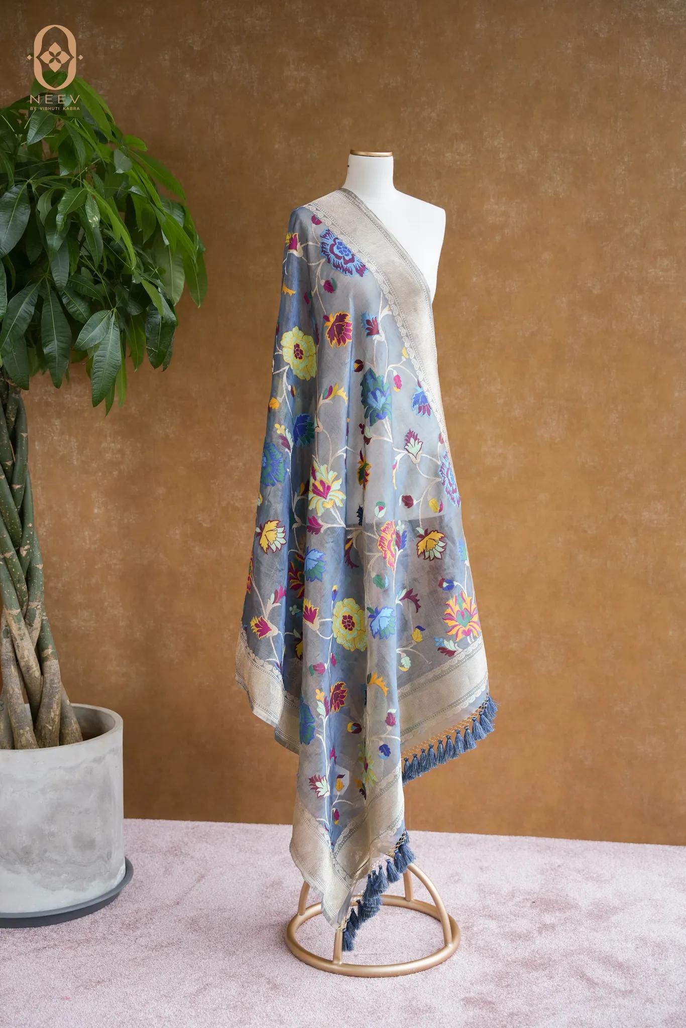 Premium Tissue Multi Meenakari Dupatta