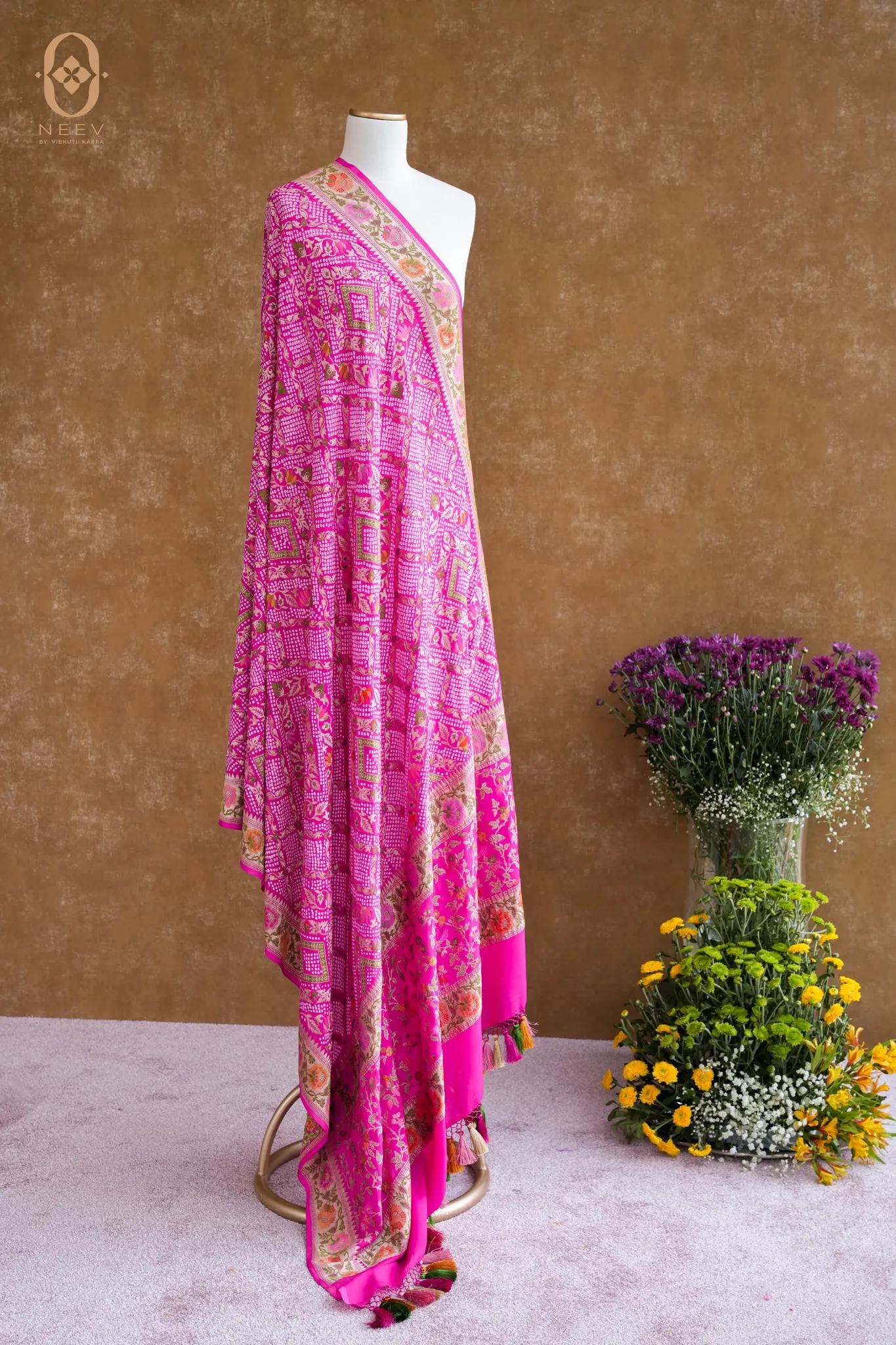 Meenakari Bandhani Dupatta
