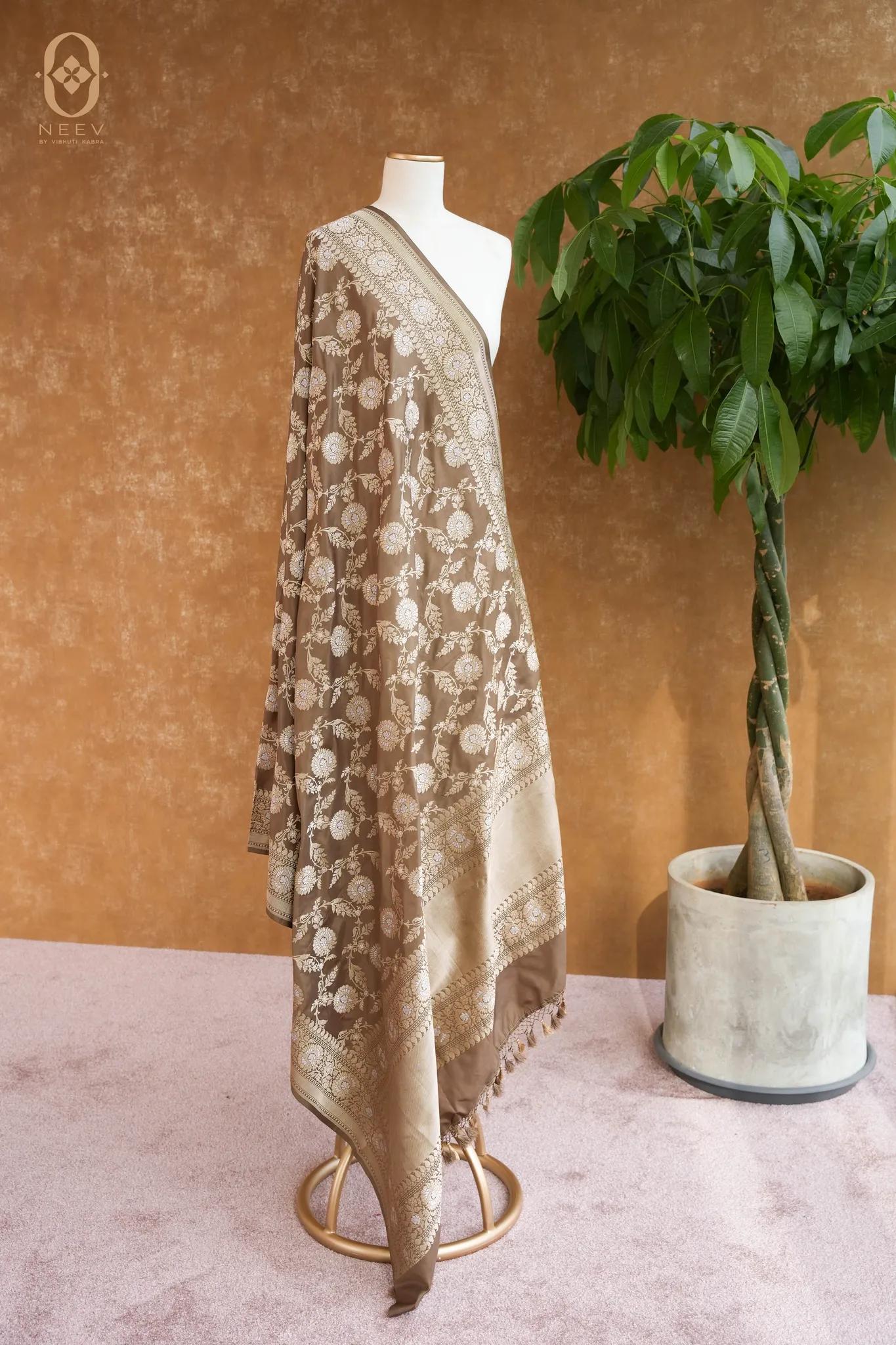 Premium Katan Silk Sona Rupa Jaal Dupatta