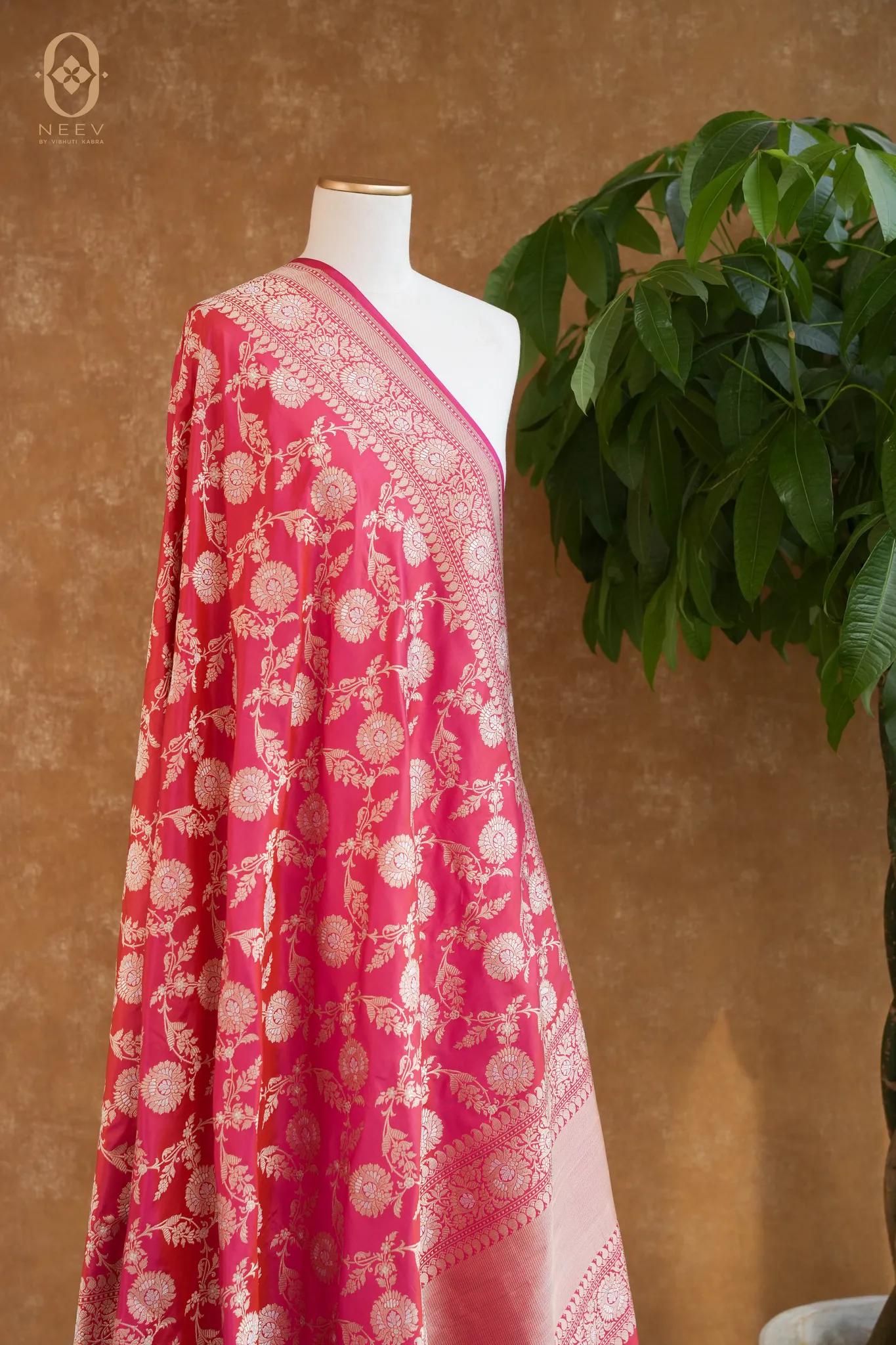 Premium Katan Silk Sona Rupa Jaal Dupatta