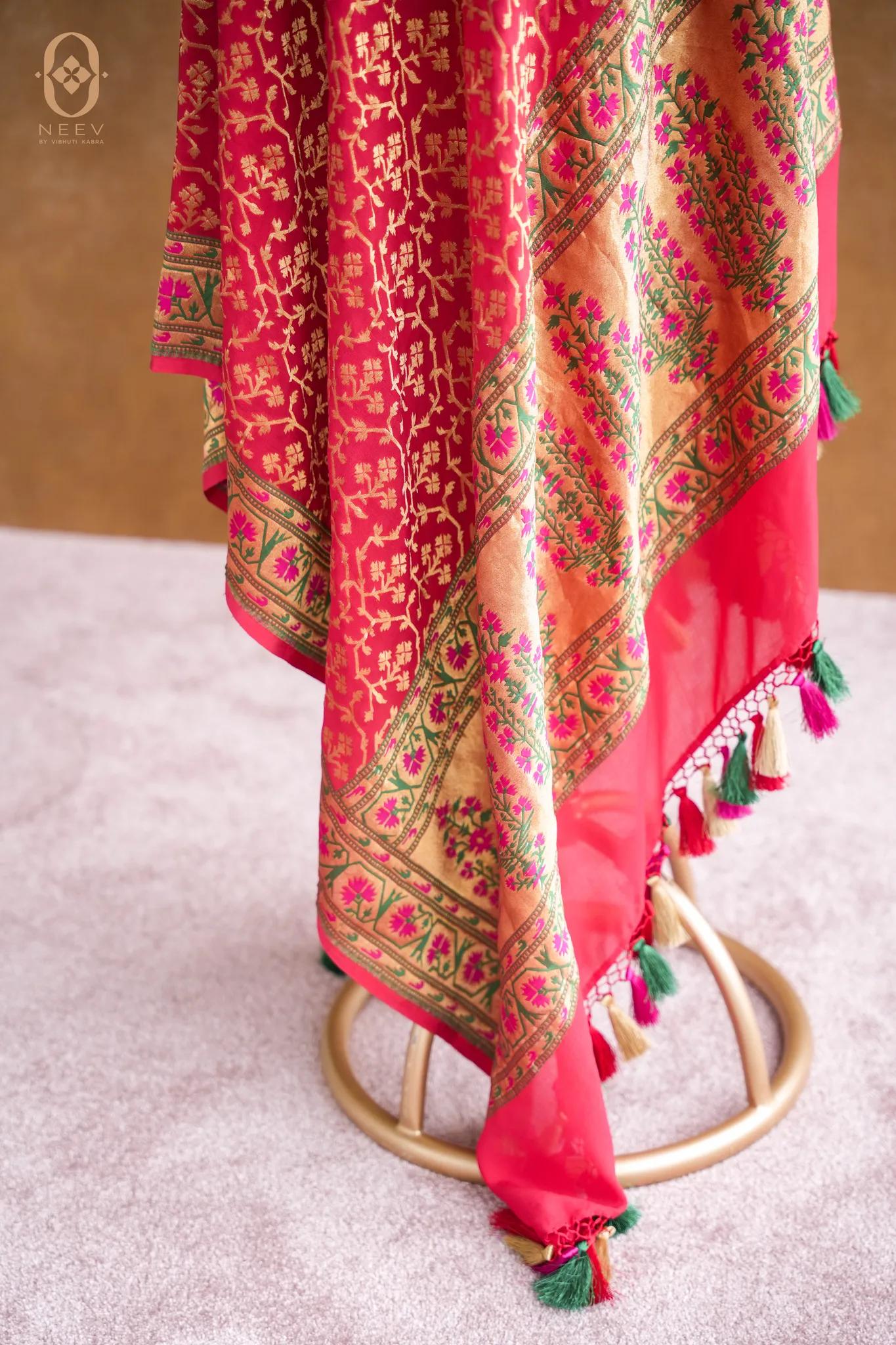 Georgette Jaal Paithani Dupatta