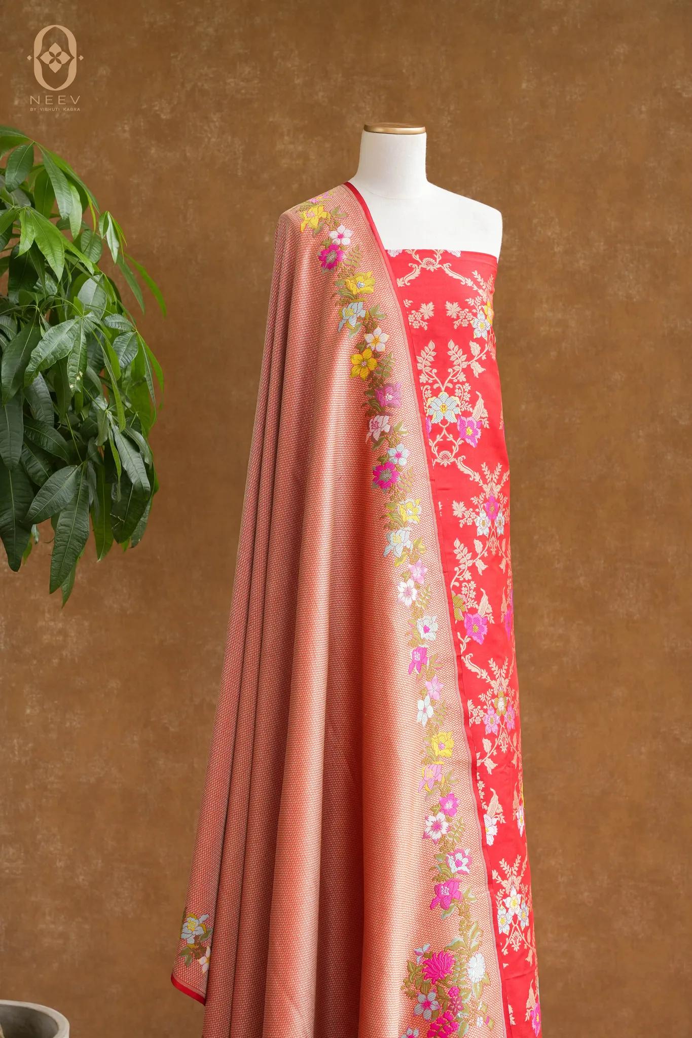 Premium Katan Silk Jaal Suit Set