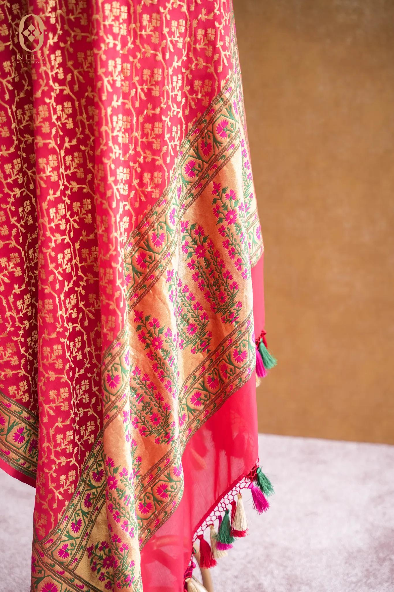 Georgette Jaal Paithani Dupatta