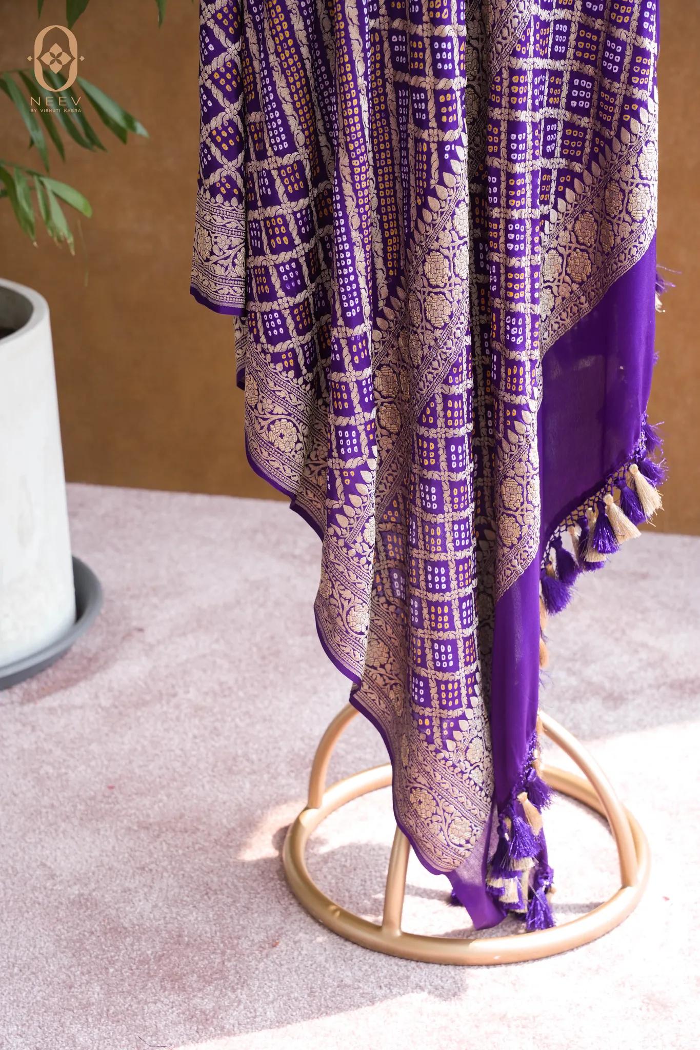Purple Bandhani Dupatta