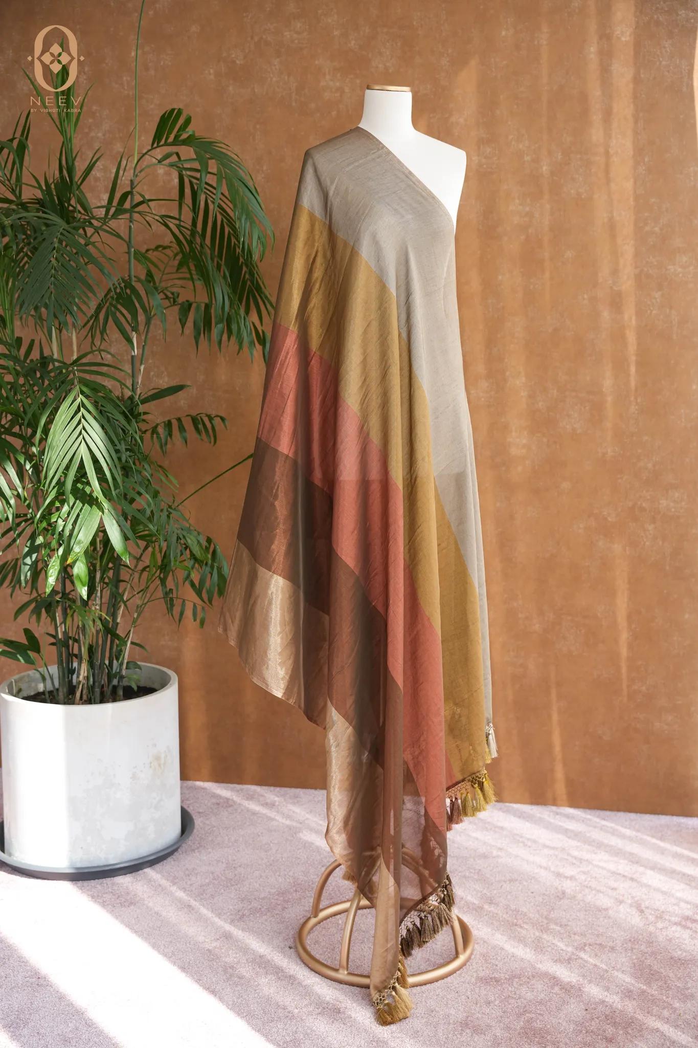 Multi-color Striped Tissue Dupatta