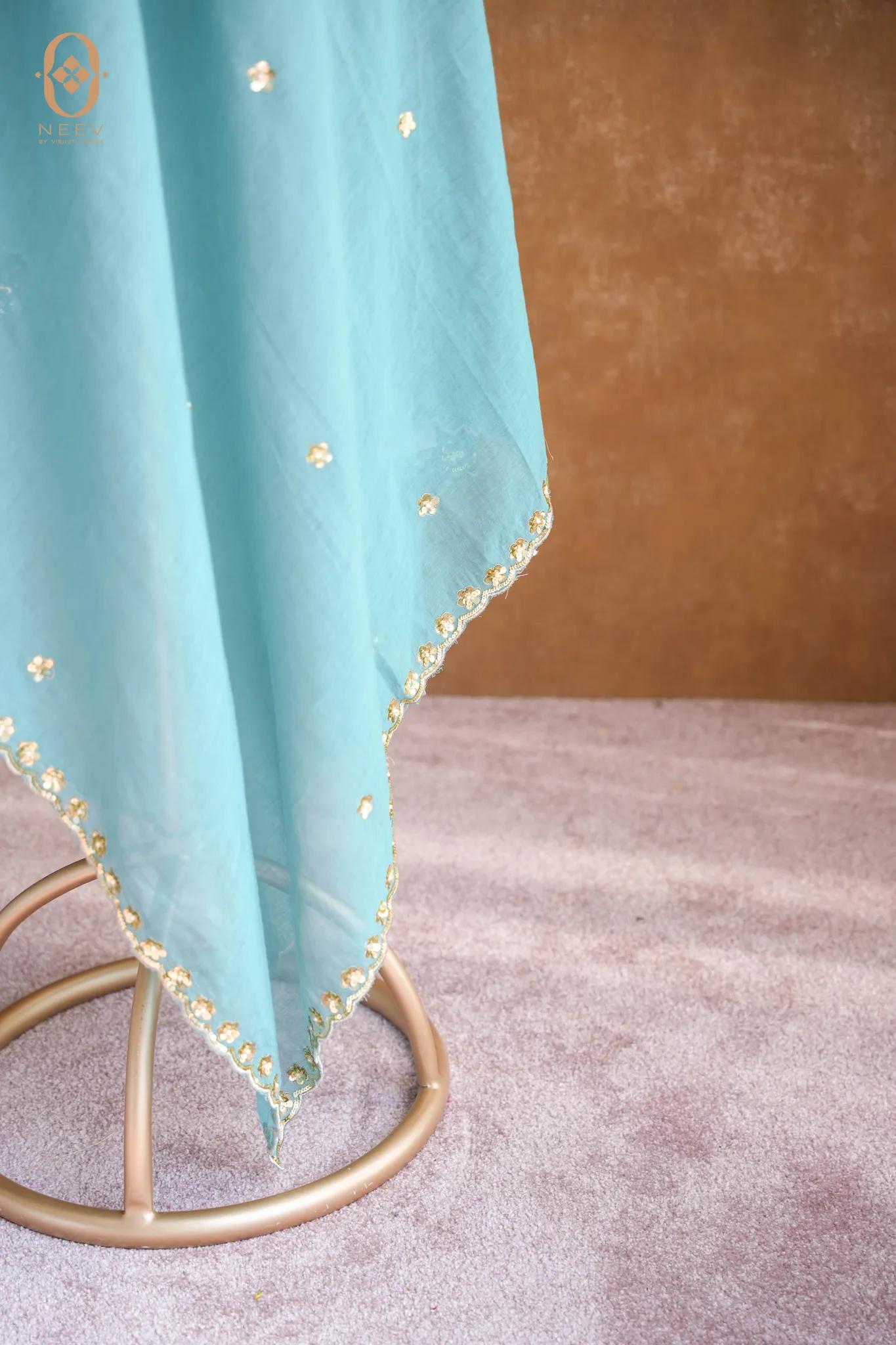 Daisy Mul Tissue Handwork Dupatta