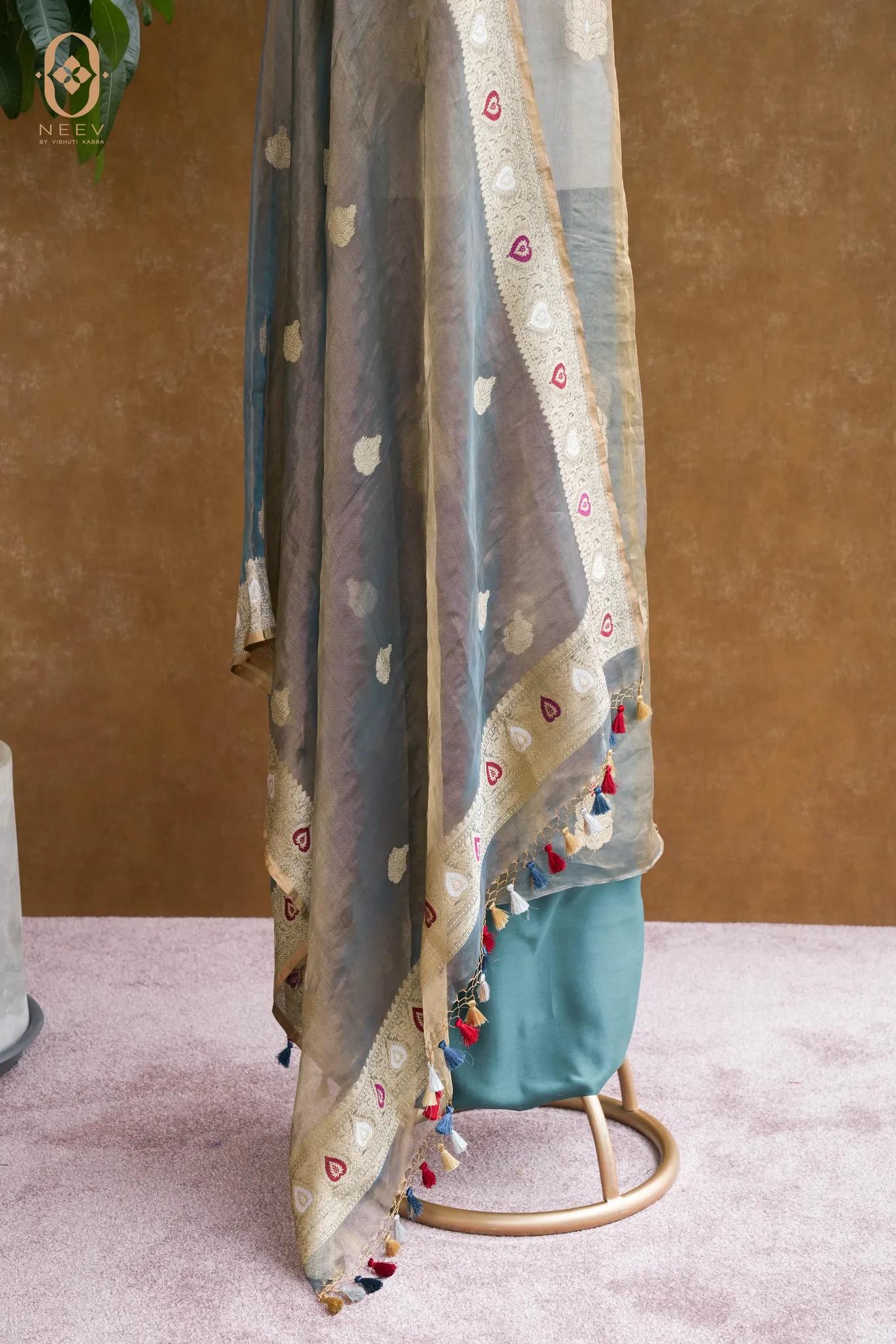 Tissue Silk Meenakari Suit Set