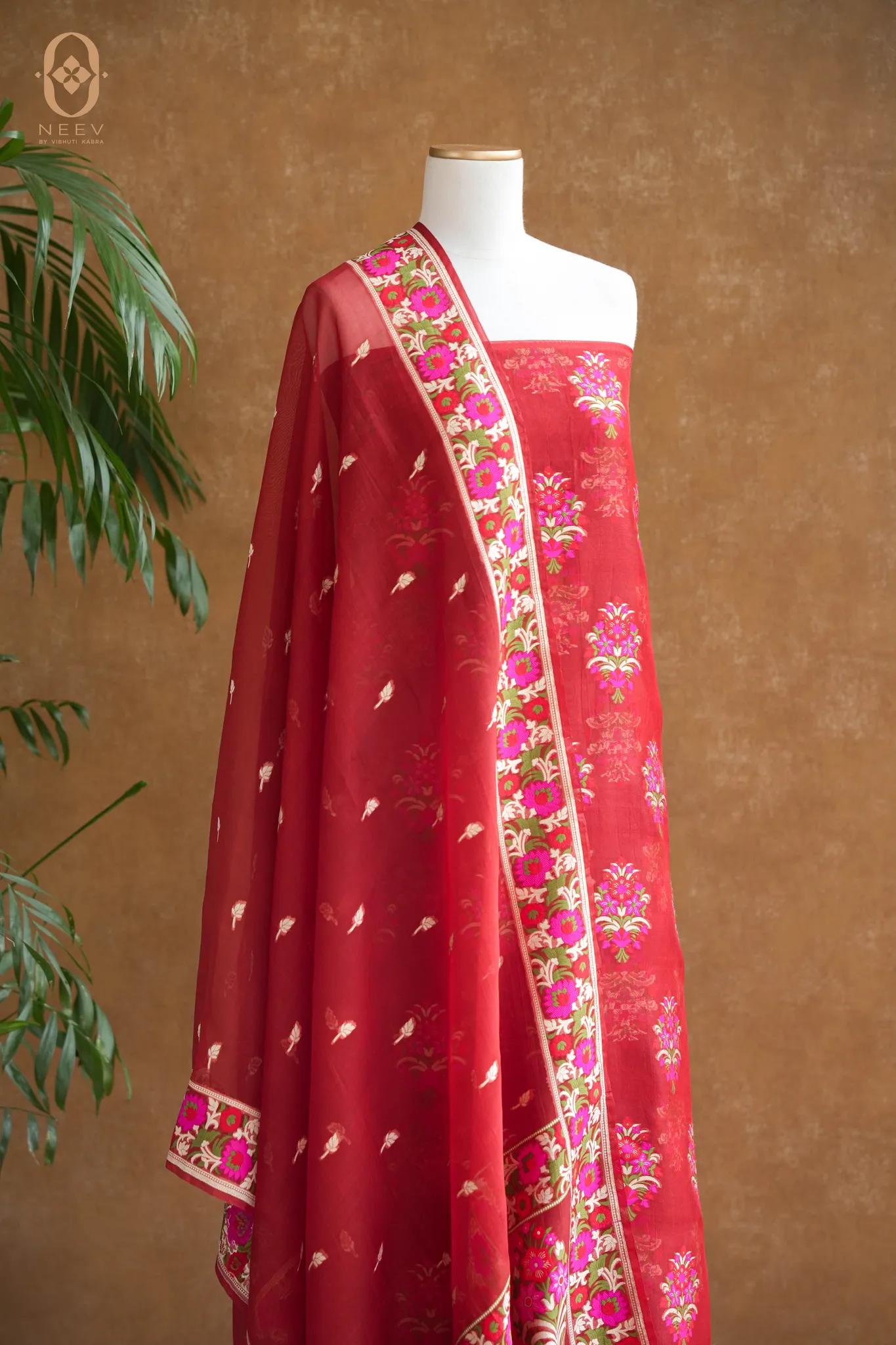 Kora Silk Multi Meenakari Suit Set