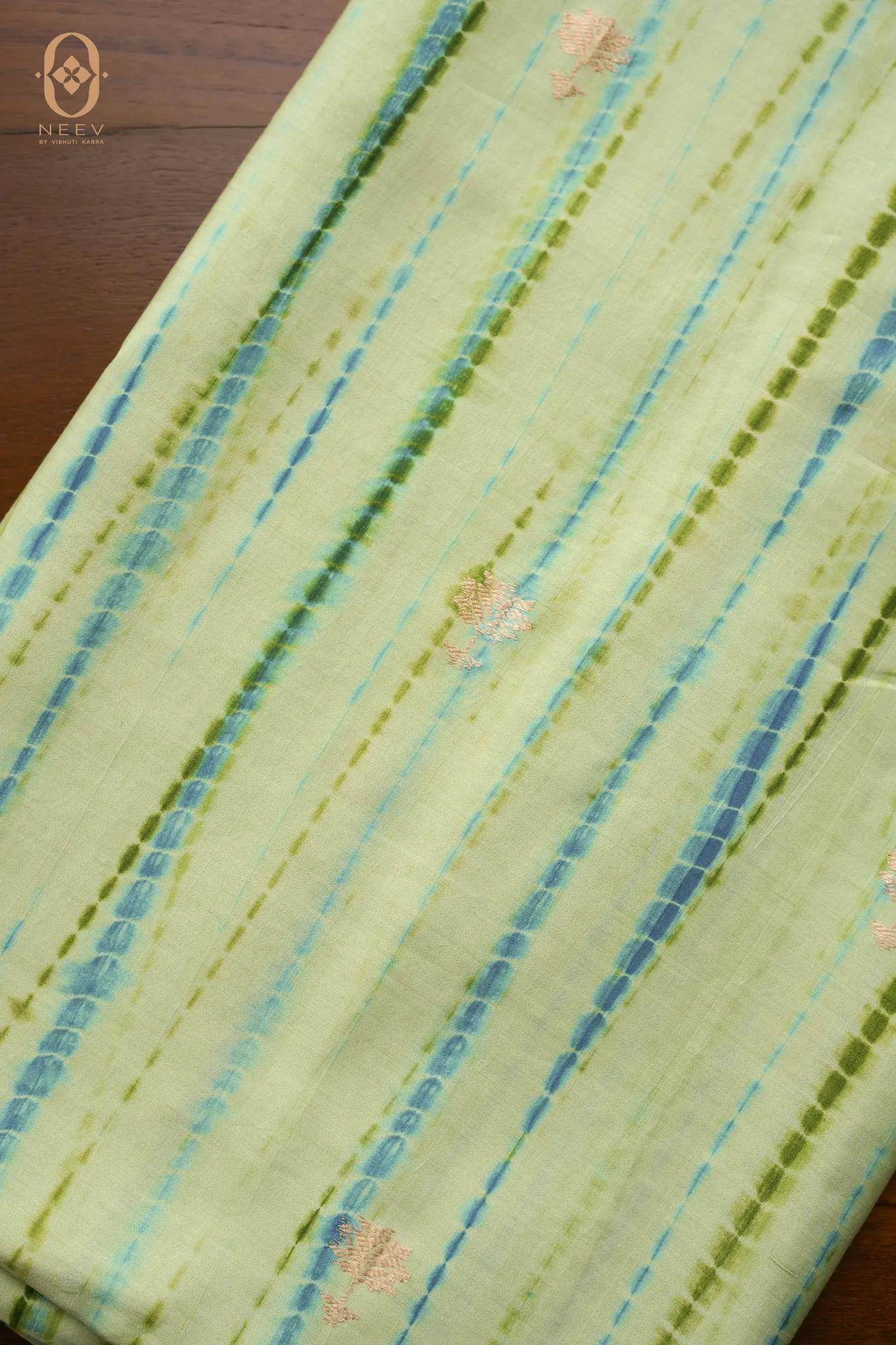 Shibori With Motif In Silk Fabric