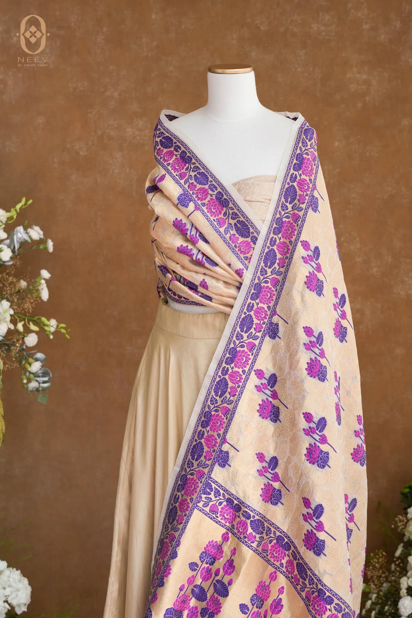 Kora Silk Multi Meenakari Dupatta