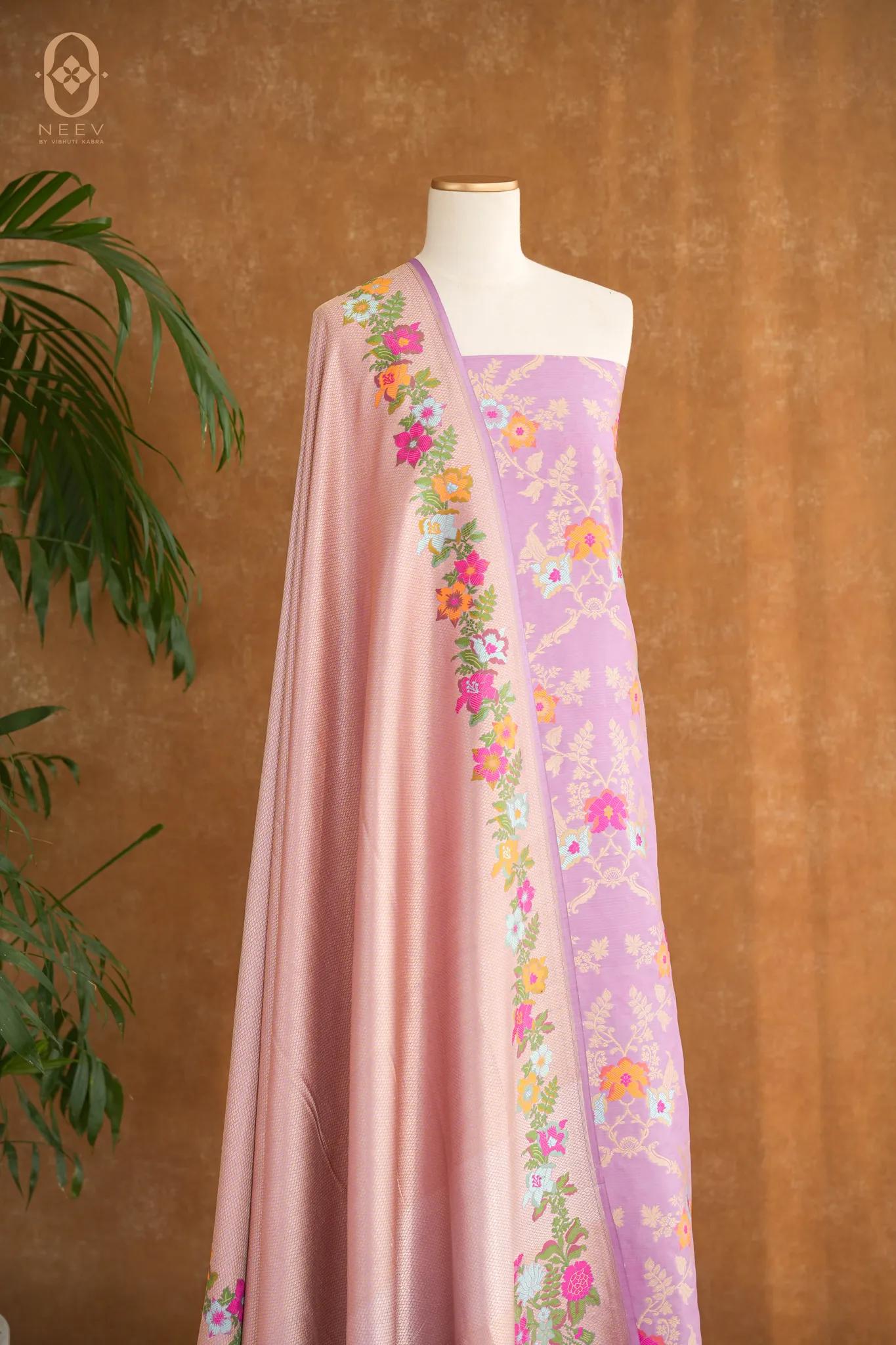 Premium Katan Silk Jaal Suit Set