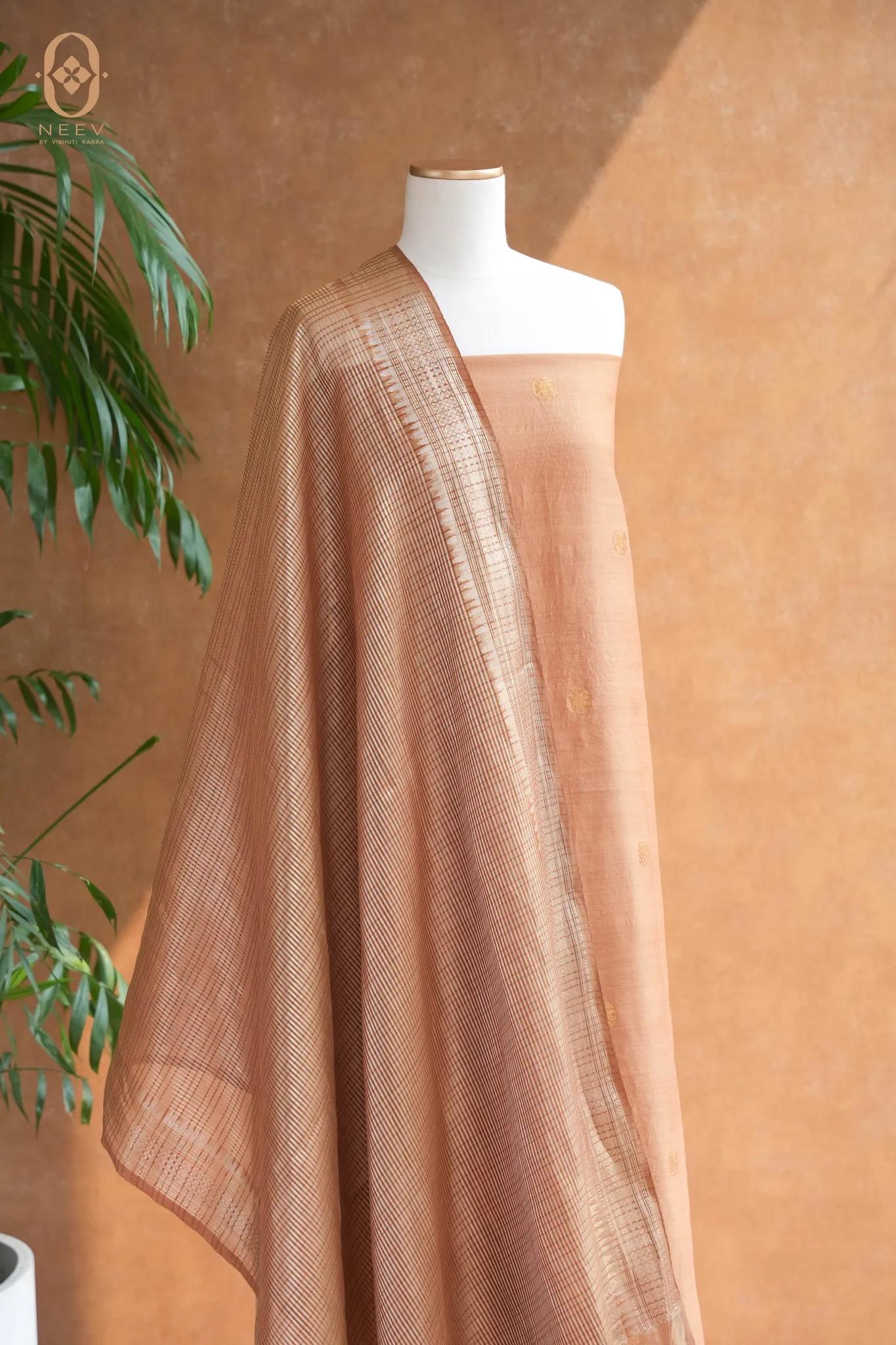 Caramel Rang Chinia Tissue Suit Set