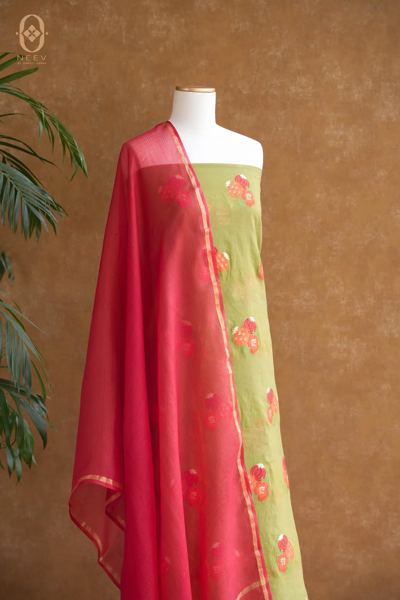 The Sacred Garden- Chanderi Cotton Anar Suit Set