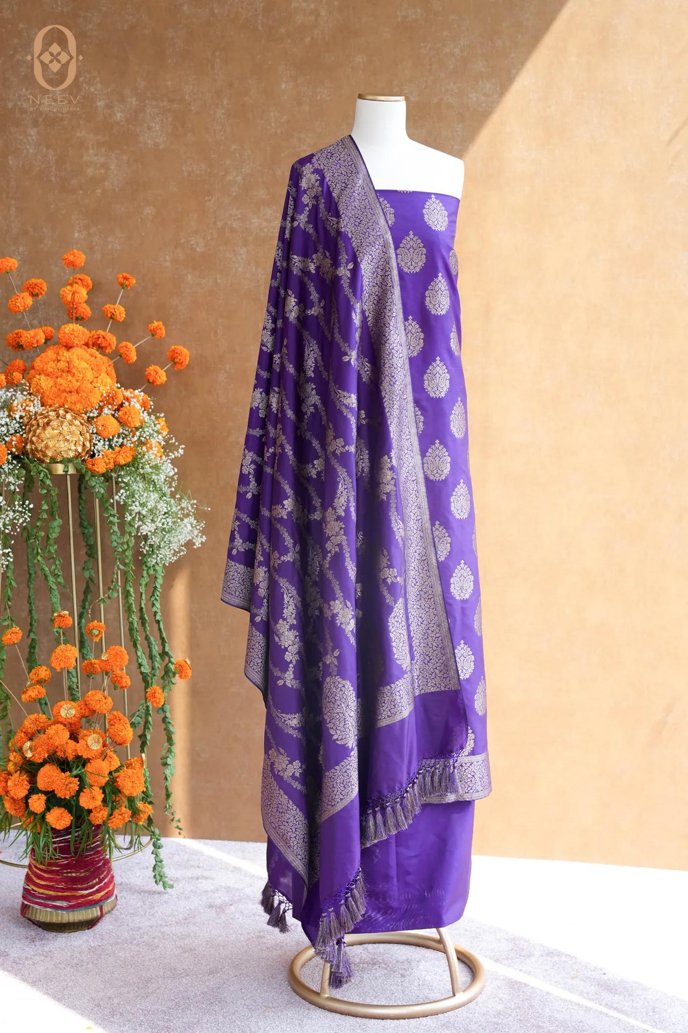 Katan Silk Antique Zari Suit Set